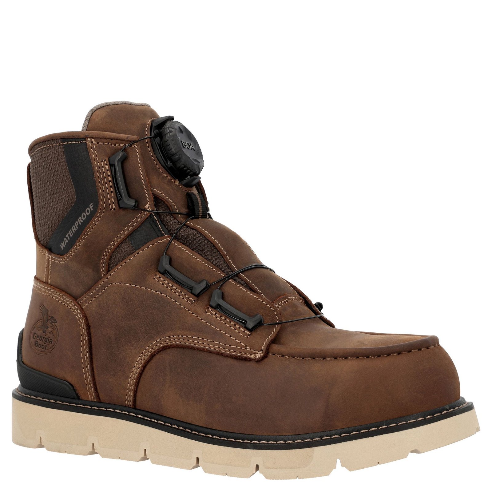 Georgia Boot Carbon-Flex Wedge 6" Carbon Toe Work Boot Men's Brown Boot 10.5