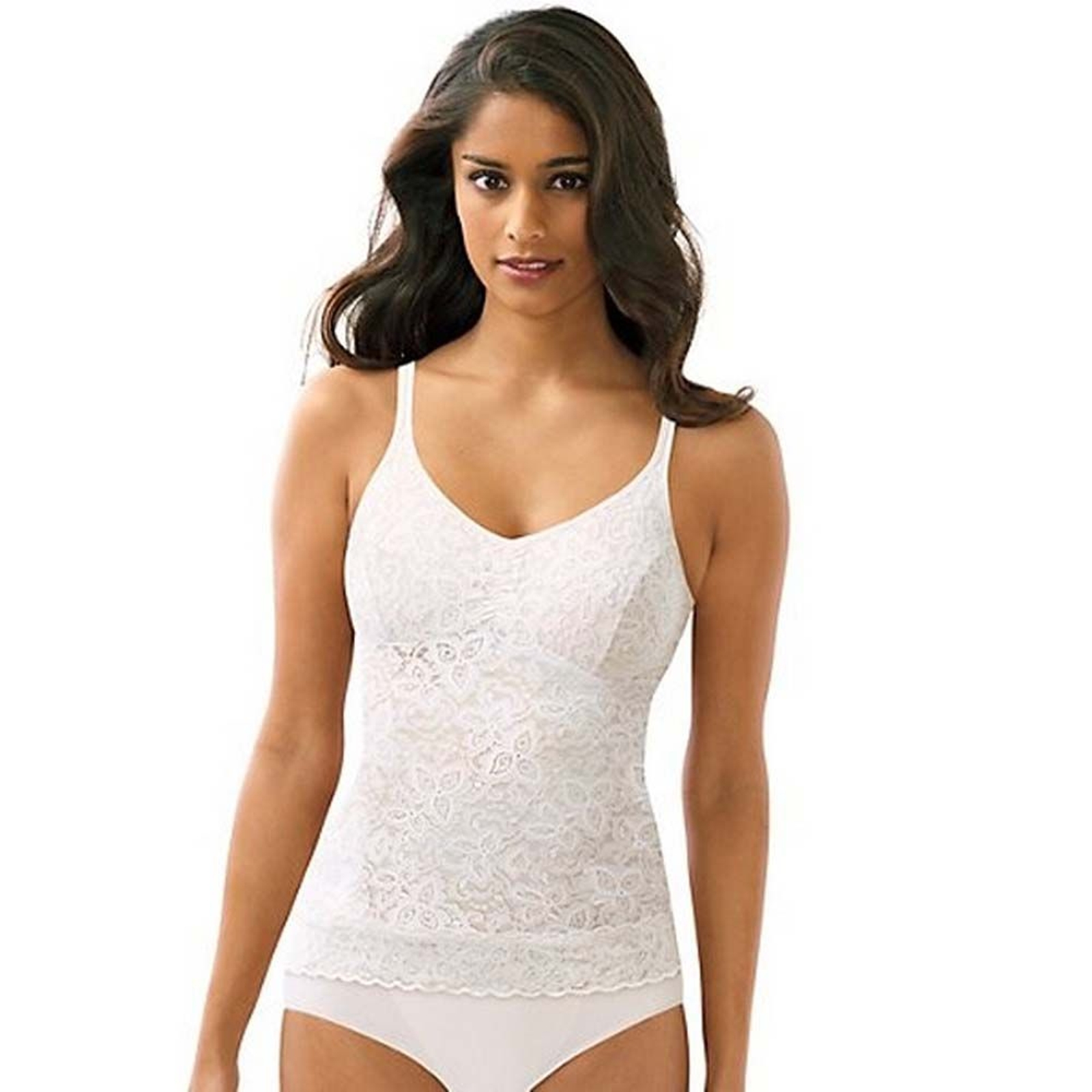 Bali Women's Lace 'N Smooth Shaping Cami White Underwear XXL