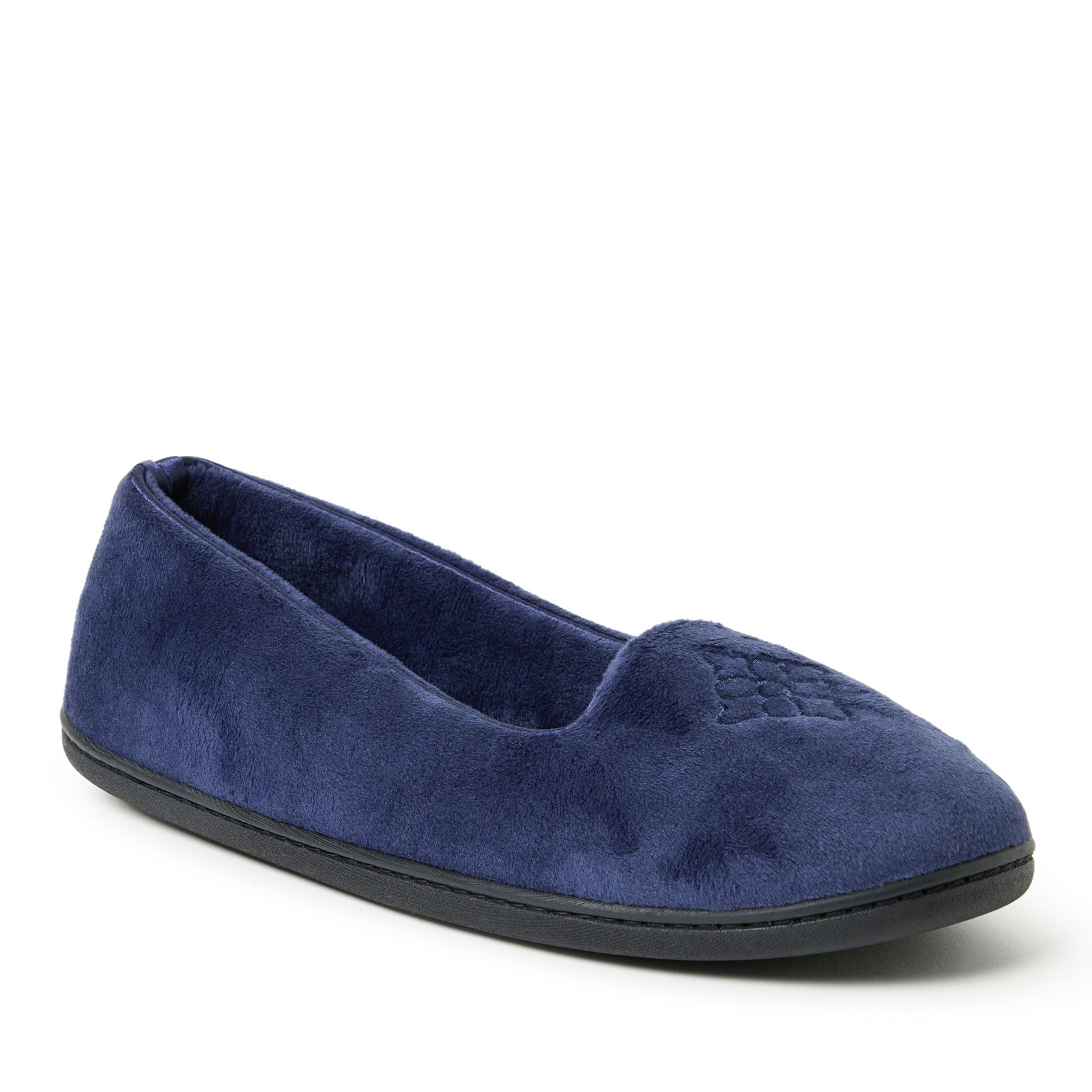 Dearfoams Rebecca Velour Closed Back Women's Blue Slipper XL W