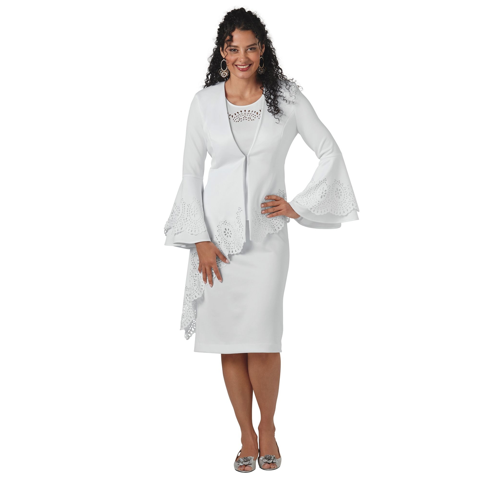 Masseys Three-Piece Cutout Asymmetric Suit White Suits 10