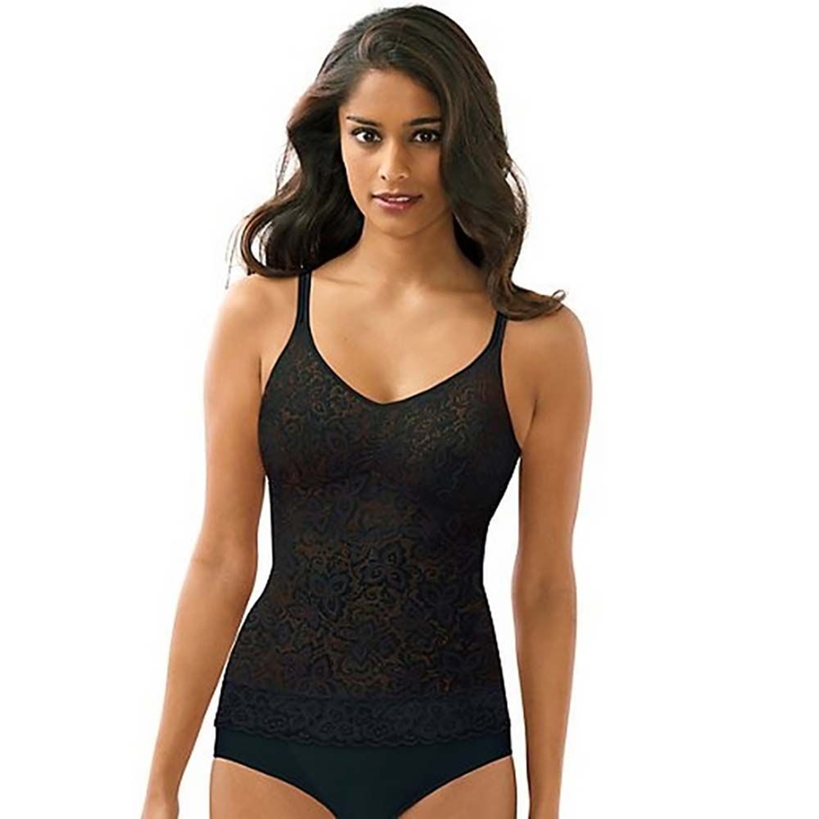 Bali Women's Lace 'N Smooth Shaping Cami Black Underwear XXXL