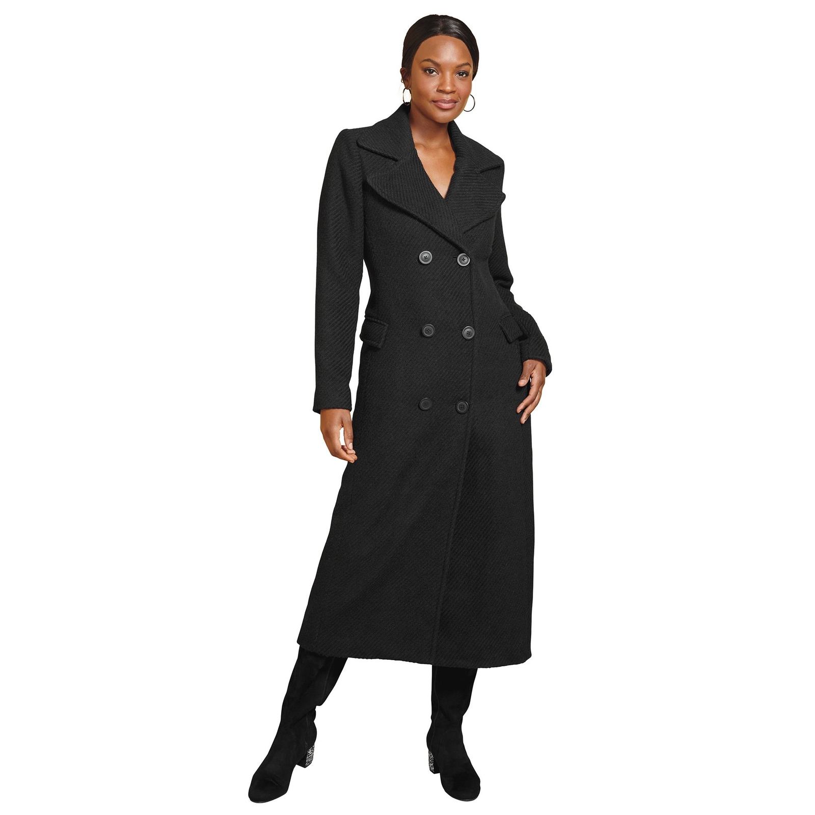 Masseys Long Peacoat Black Coats 3X