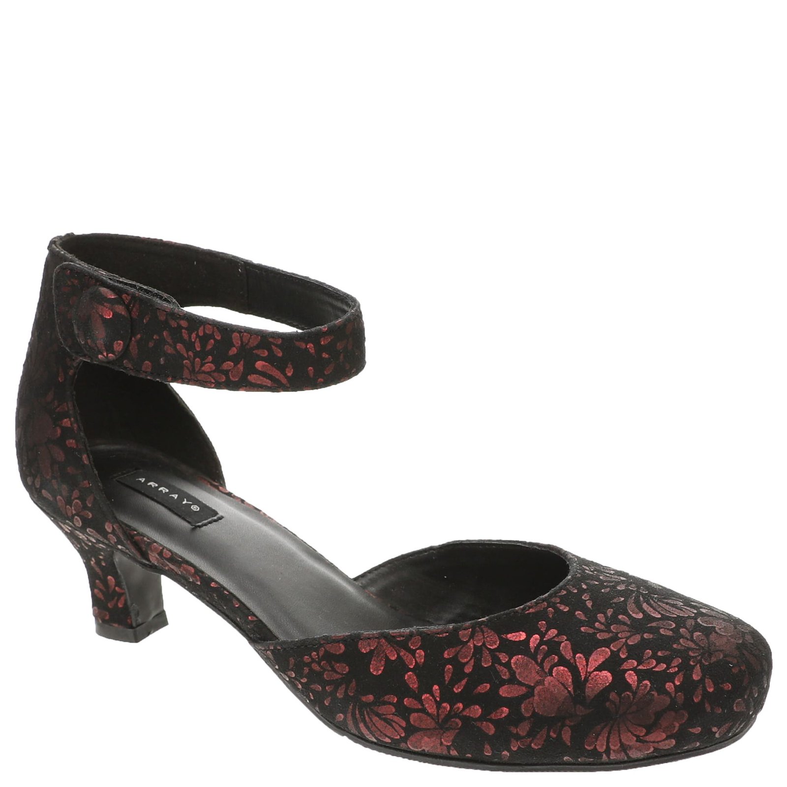 Black/Red Floral/Metallic
