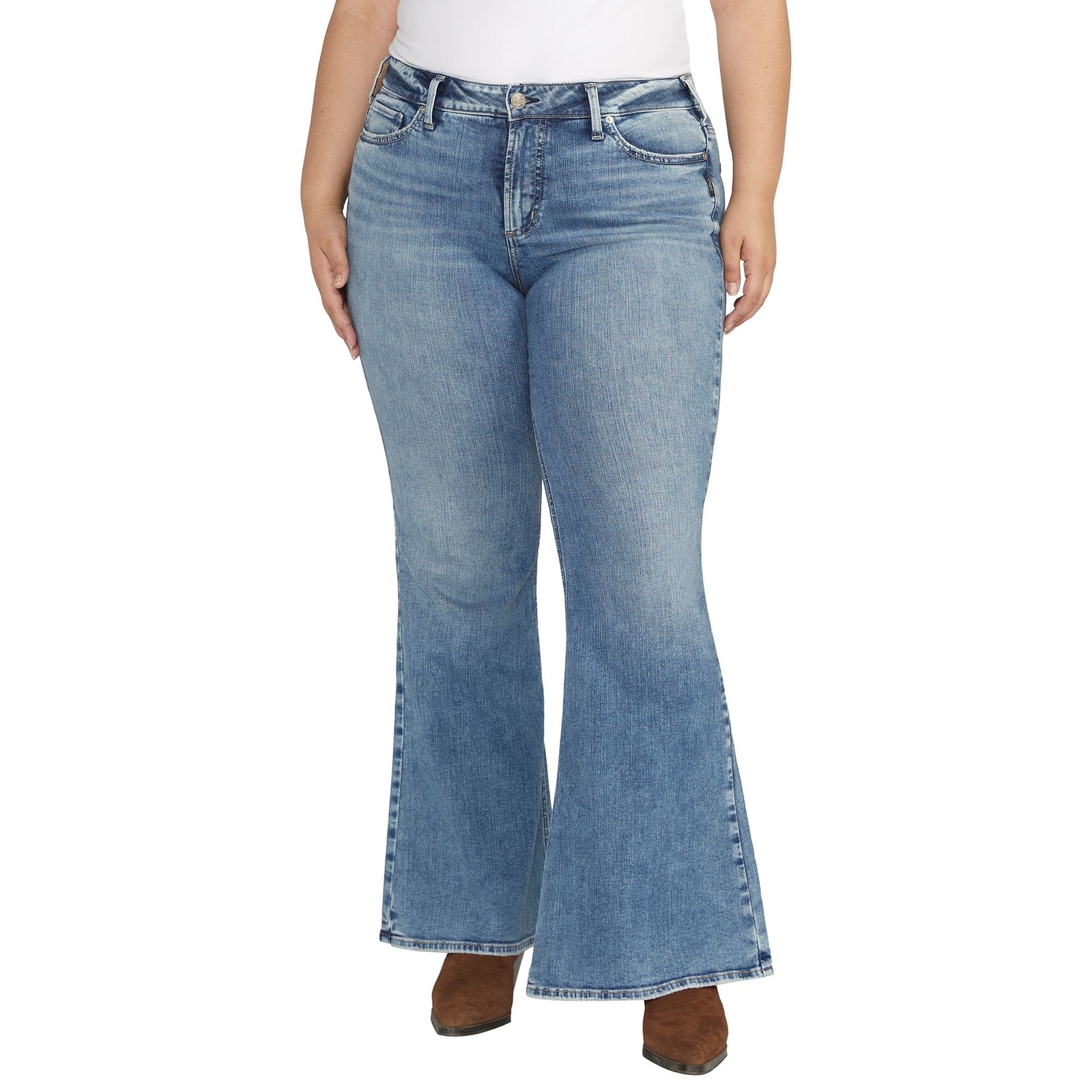 Silver Jeans Women's Suki Flare Blue Pants 14W-33