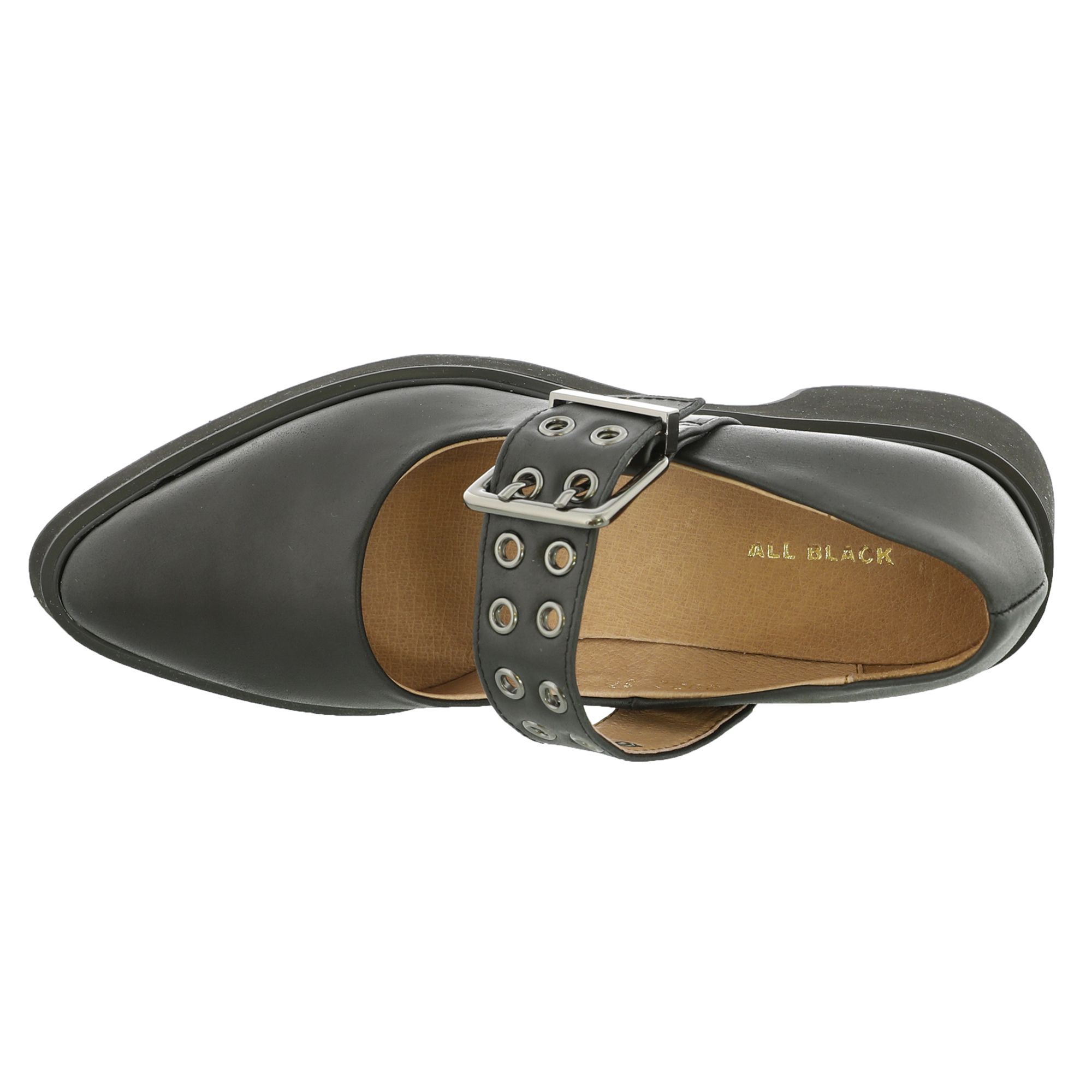 ALL BLACK Double Buckle Jane Women's Slip On - Black