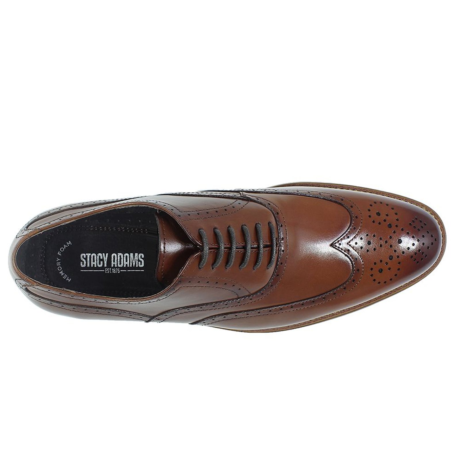 Stacy Adams Shoes Dunbar Wingtip Oxford Cognac Size 9.5 — photo 2