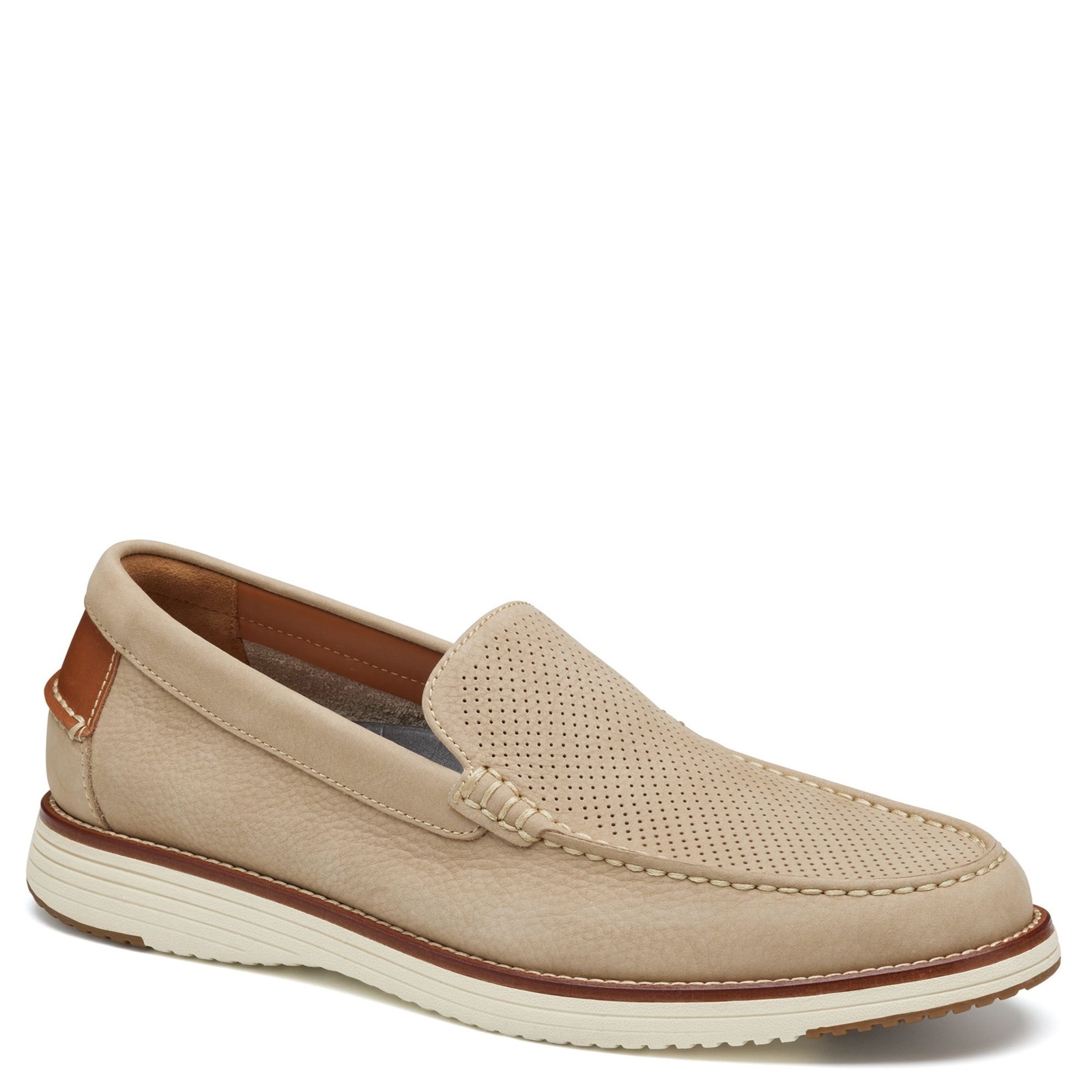 Johnston & Murphy Upton Perf Venetian Loafer Men's Brown Slip On 14 M
