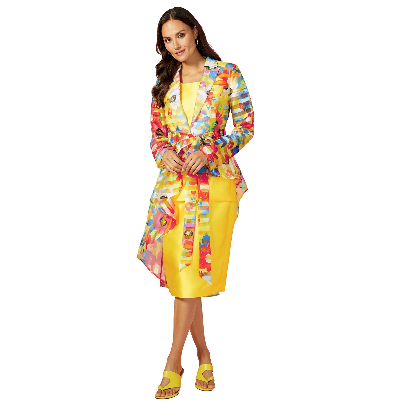 Masseys Printed Jacket And Dress Multi Suits 10