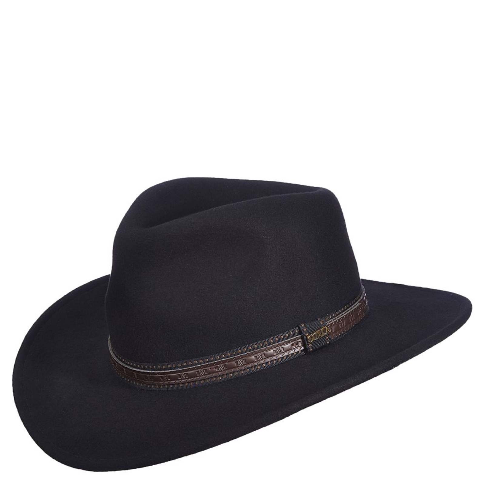 Scala Classico Men's Crushable Outback Felt Hat Black Hats L