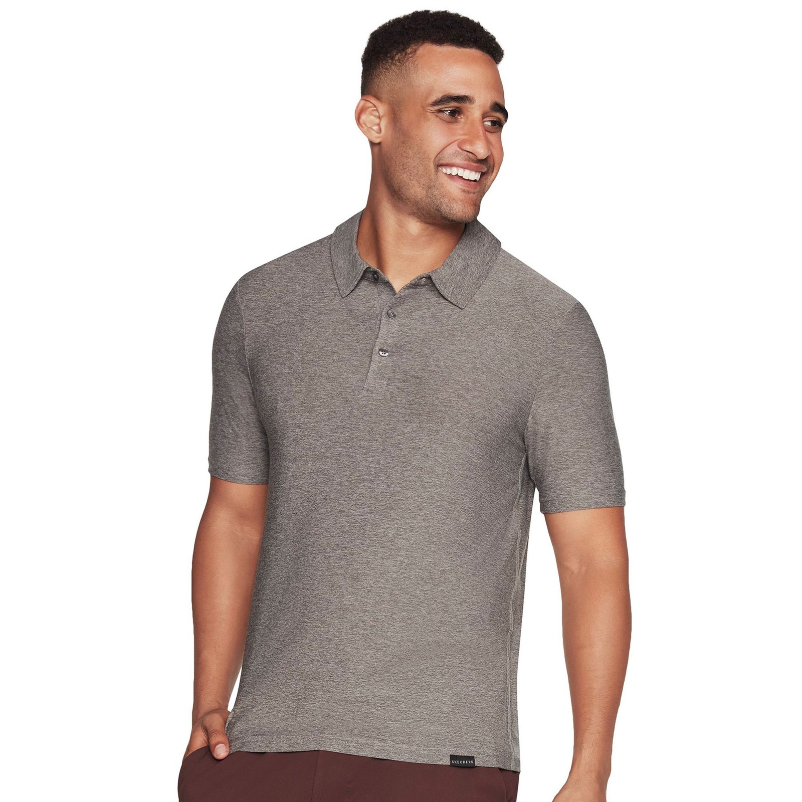 Skechers Men's GoDri All Day Polo Grey Knit Tops S
