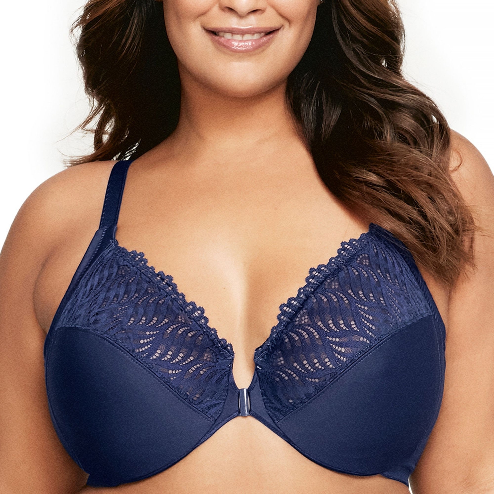 Glamorise Wonderwire Front Close T-Back Bra - Picture 3 of 6