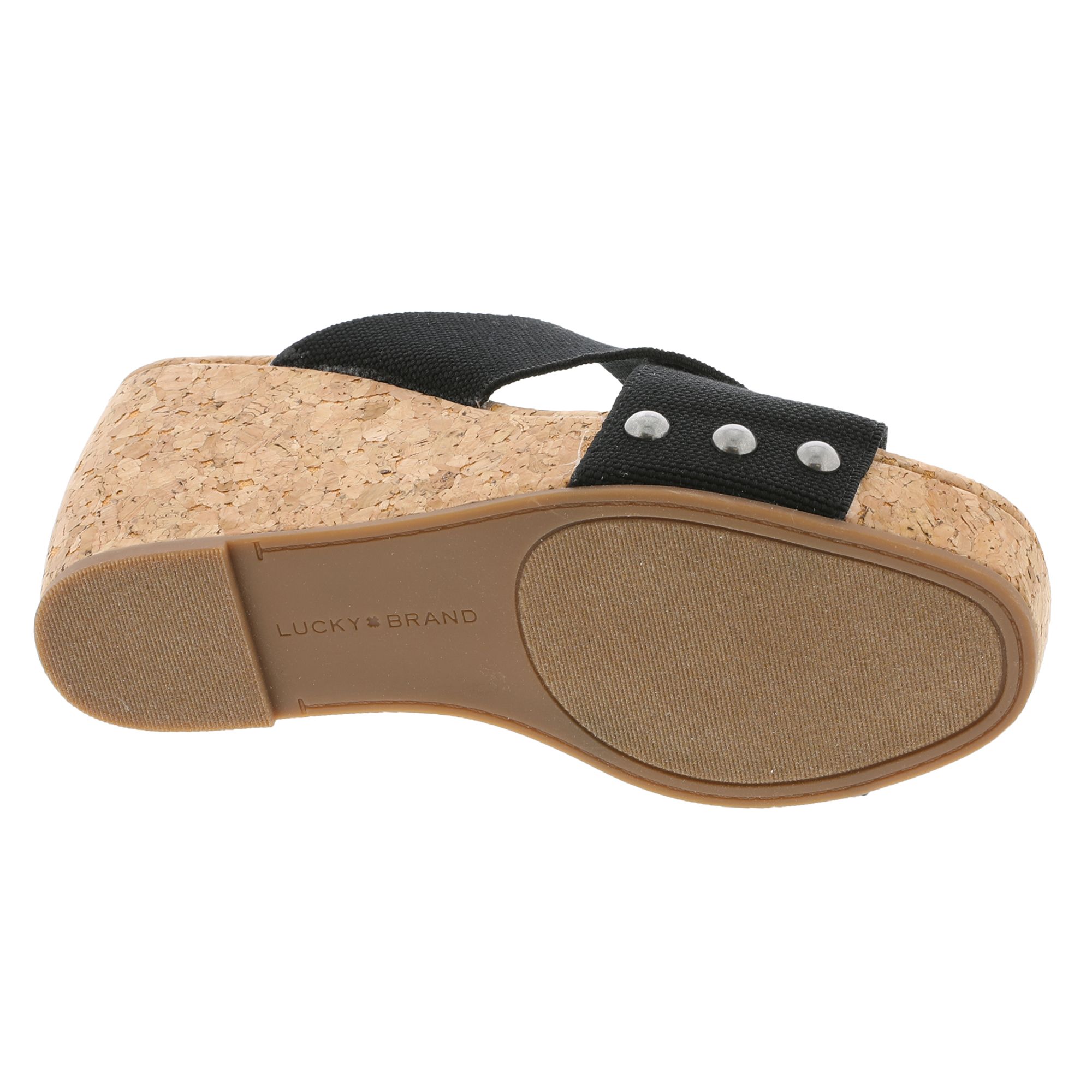 Lucky Brand Valmai Sandalo Con Zeppa In Sughero Per Donna, Blu Naturale, Tacco Comodo, Taglia 40 EU
