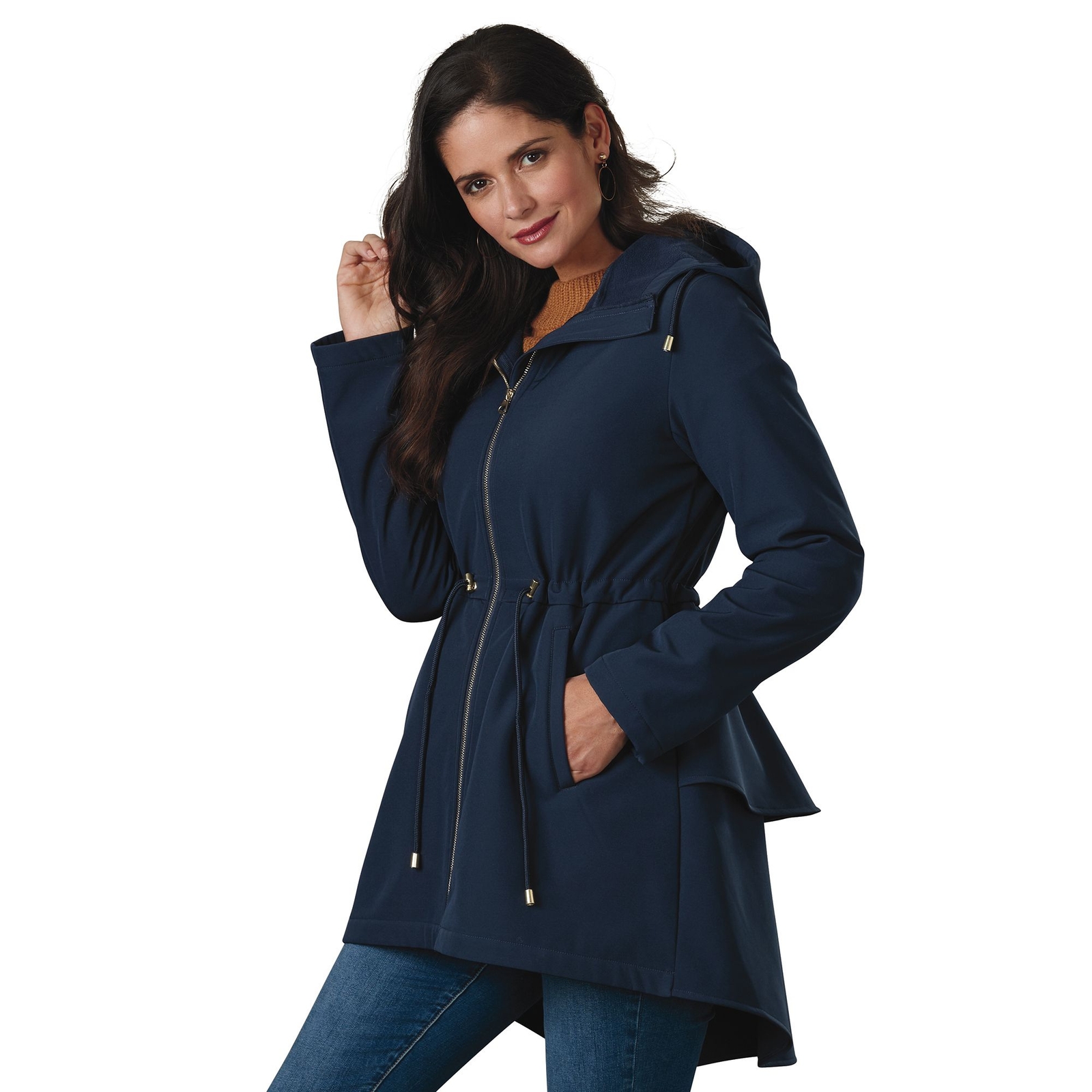 Masseys Flounced Anorak Navy Coats 1X