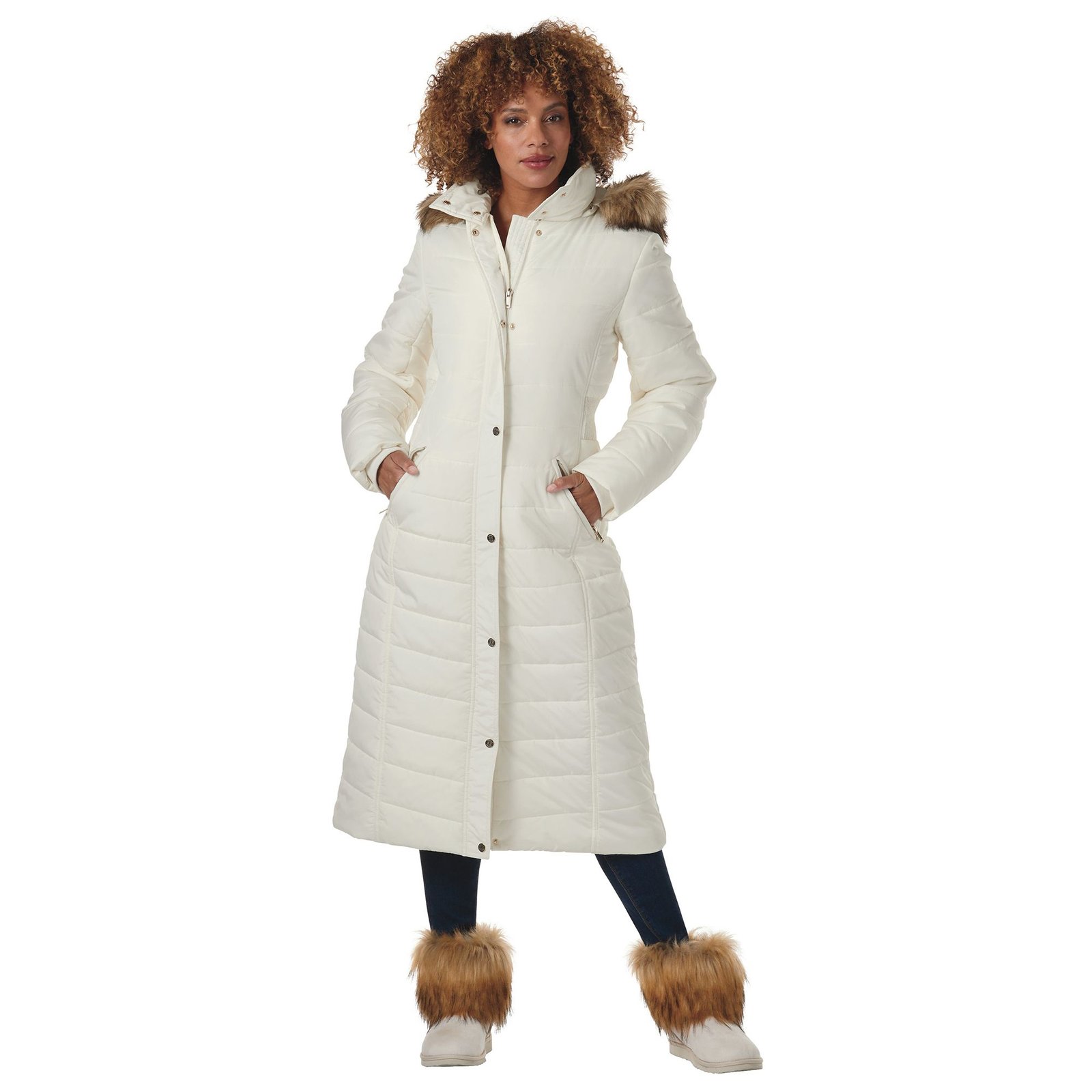 Masseys Long Puffer Coat Bone Coats