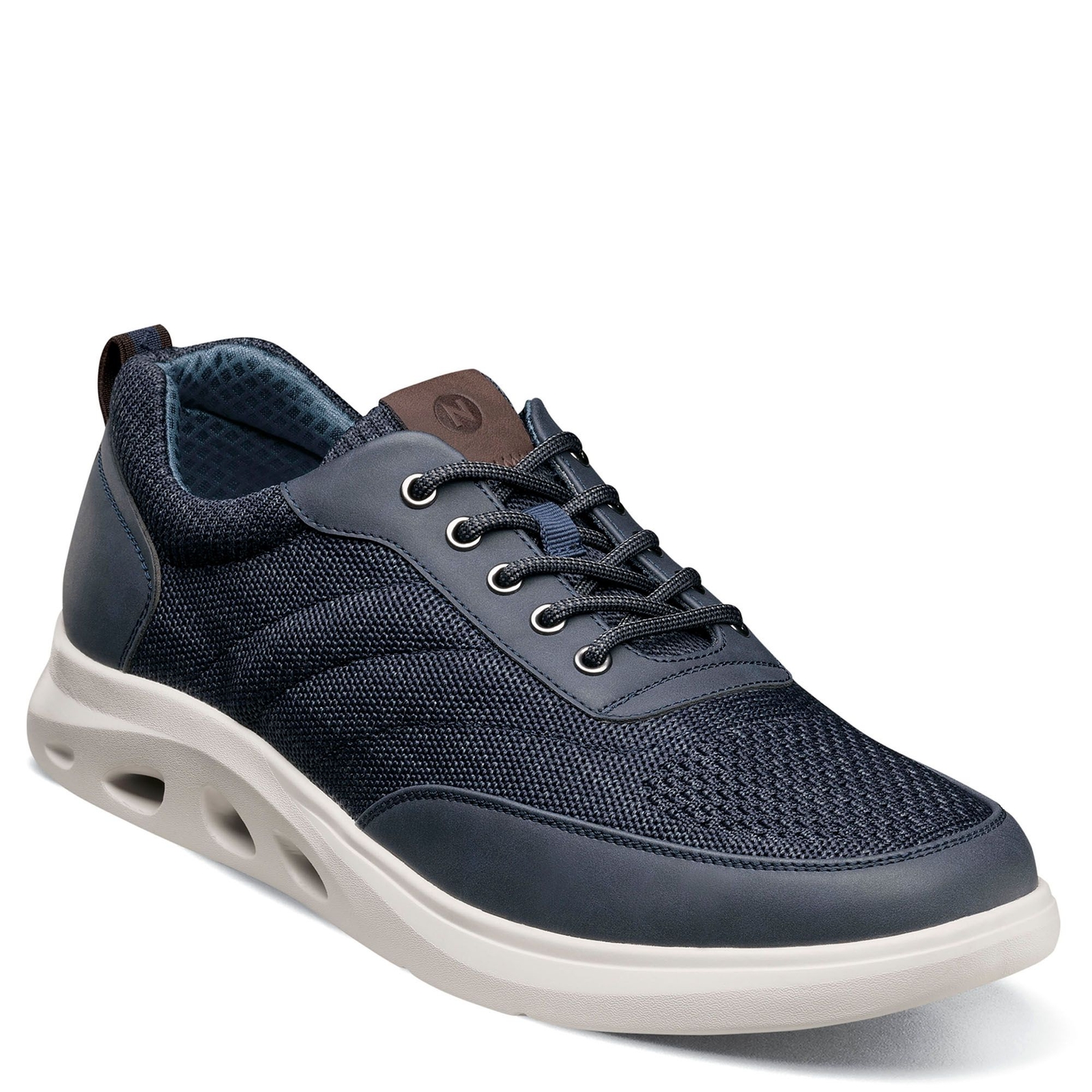 Nunn Bush Ponte Knit Moc Toe U-Bal Oxford Men's Navy Oxford 9 M