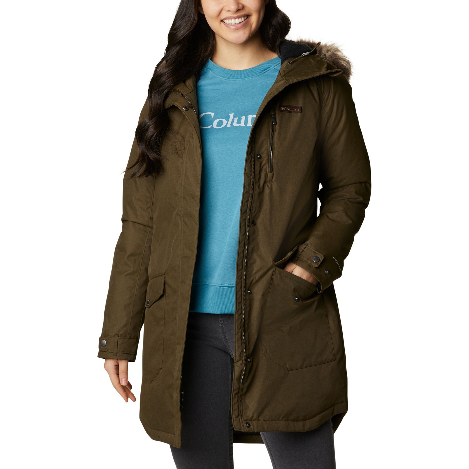 Columbia Women's Suttle Mountain Long Insulated Jacket Green Coats S