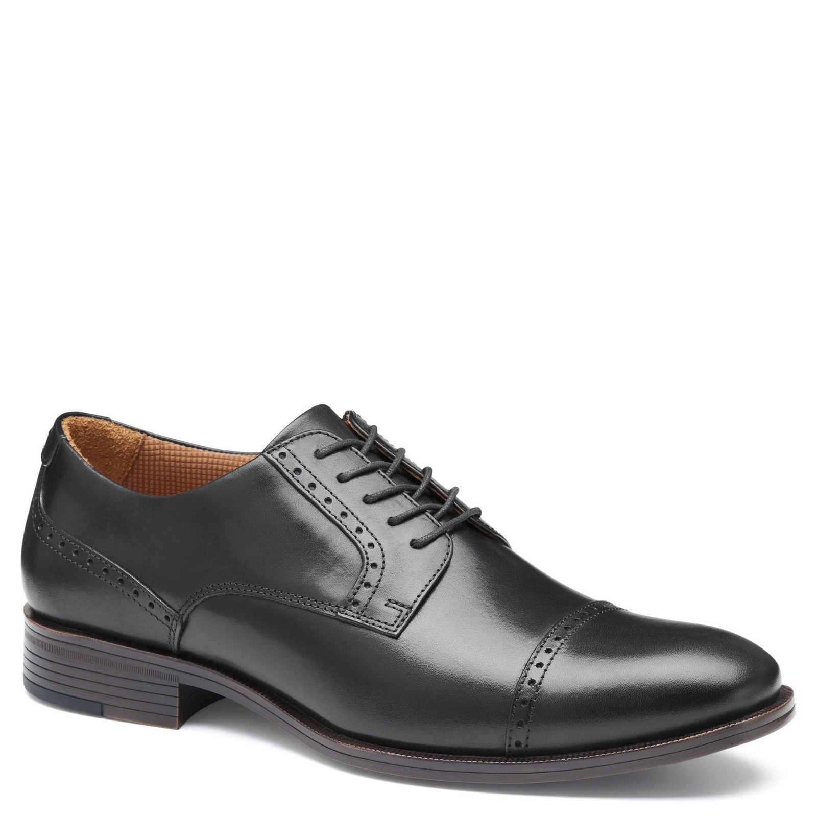Johnston & Murphy Reeve Cap Toe Men's Black Oxford 12 W