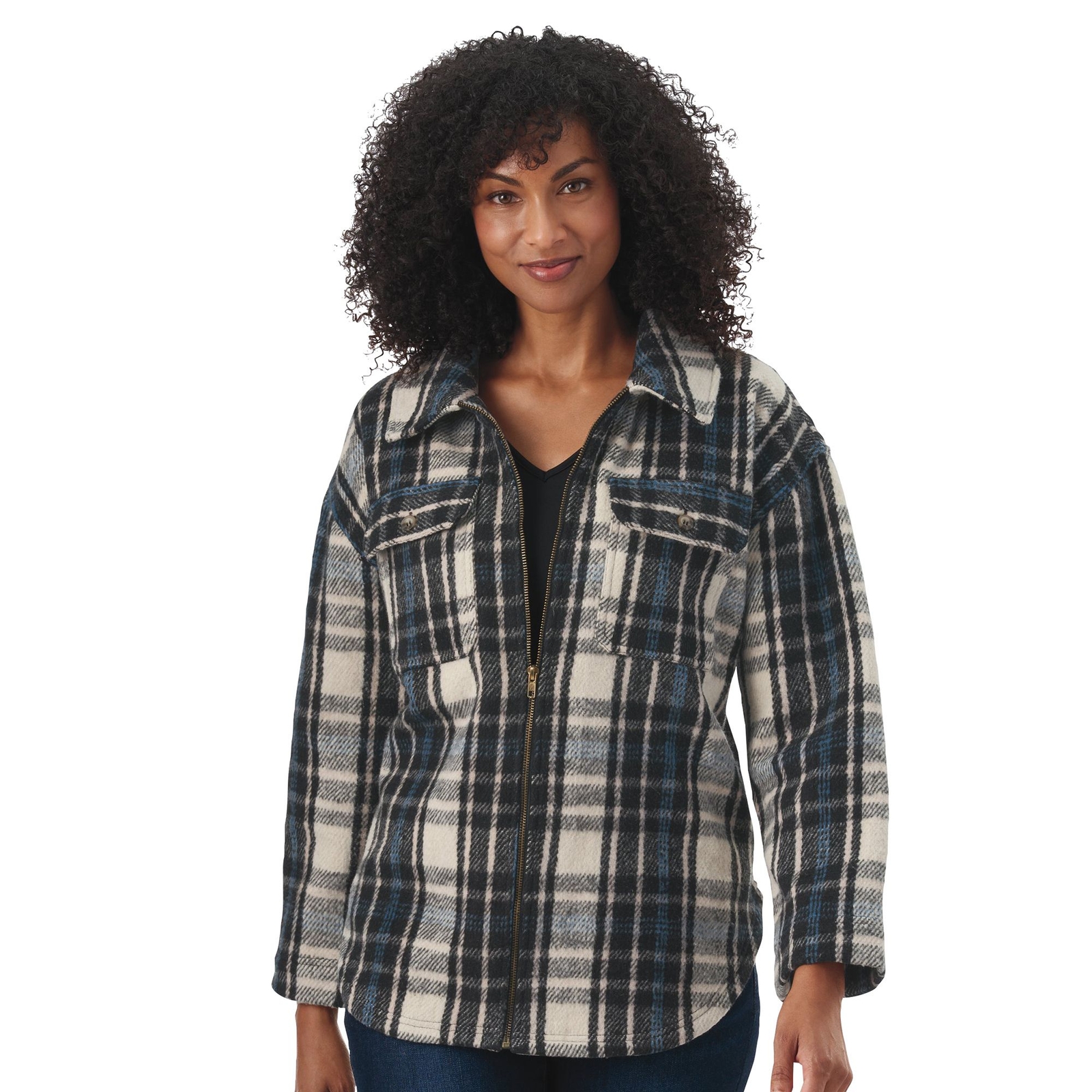Masseys Full-Zip Shacket Multi Shirts M