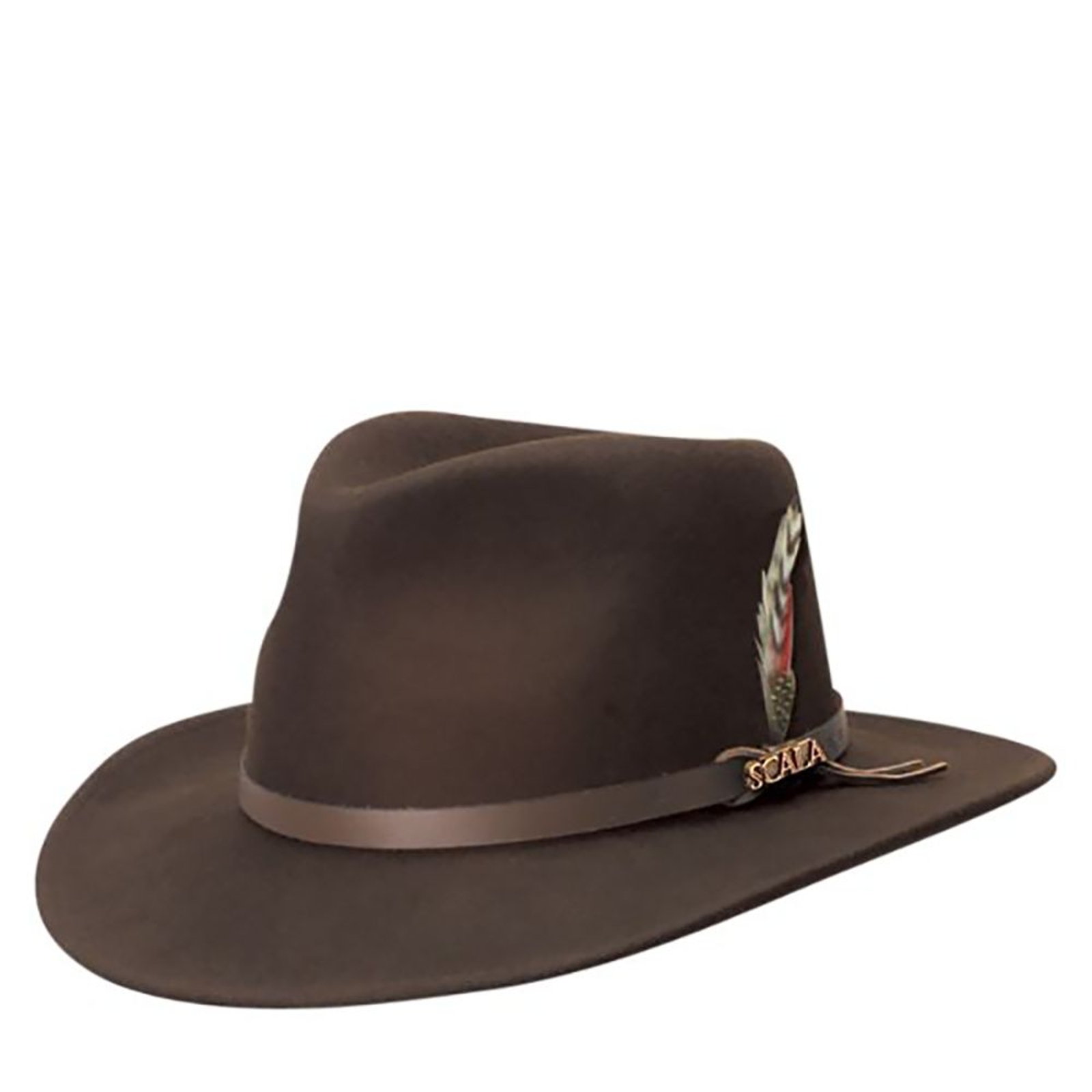 Scala Classico Men's Crushable Outback Hat Brown Hats XL
