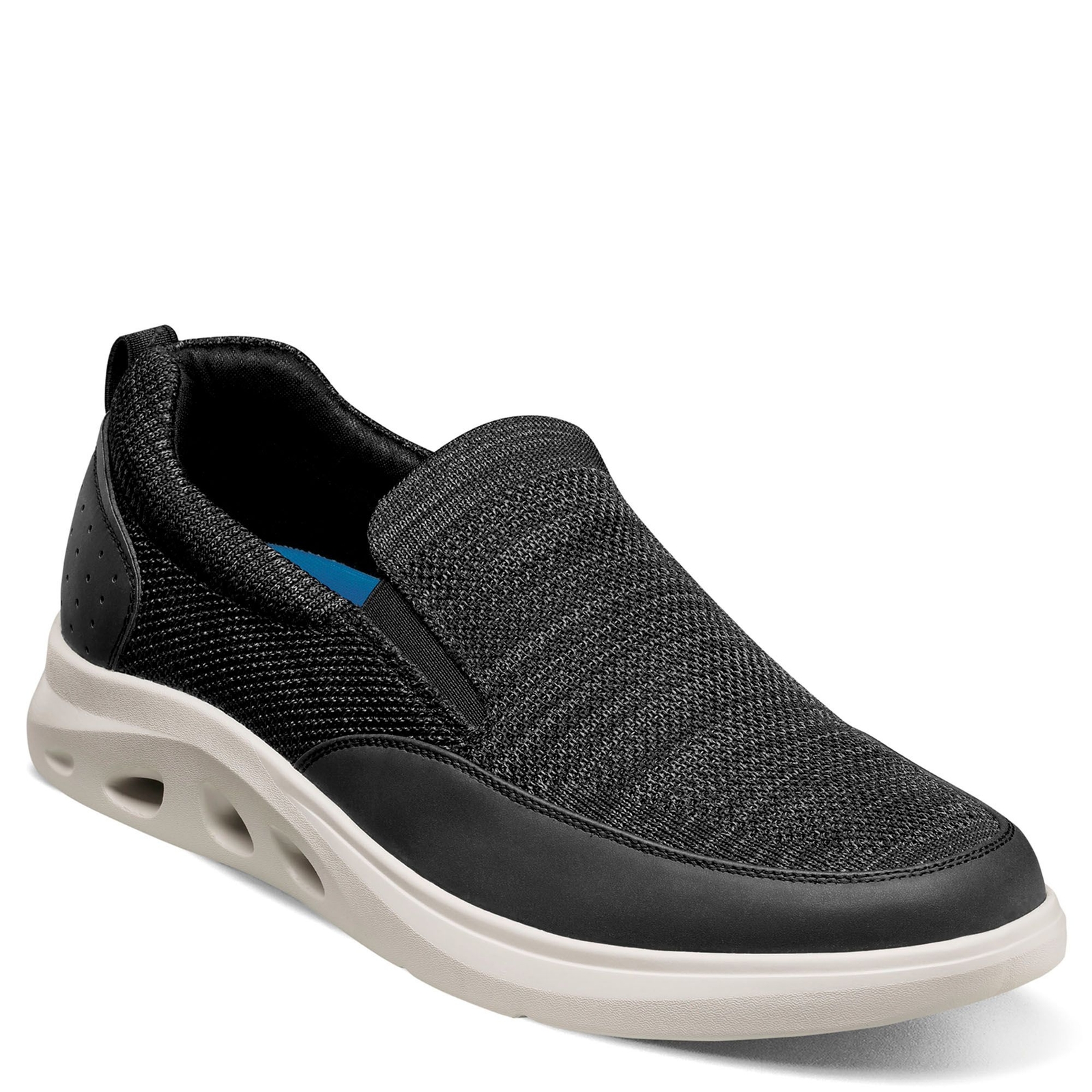 Nunn Bush Ponte Knit Moc Toe Slip On Men's Black Slip On 13 M