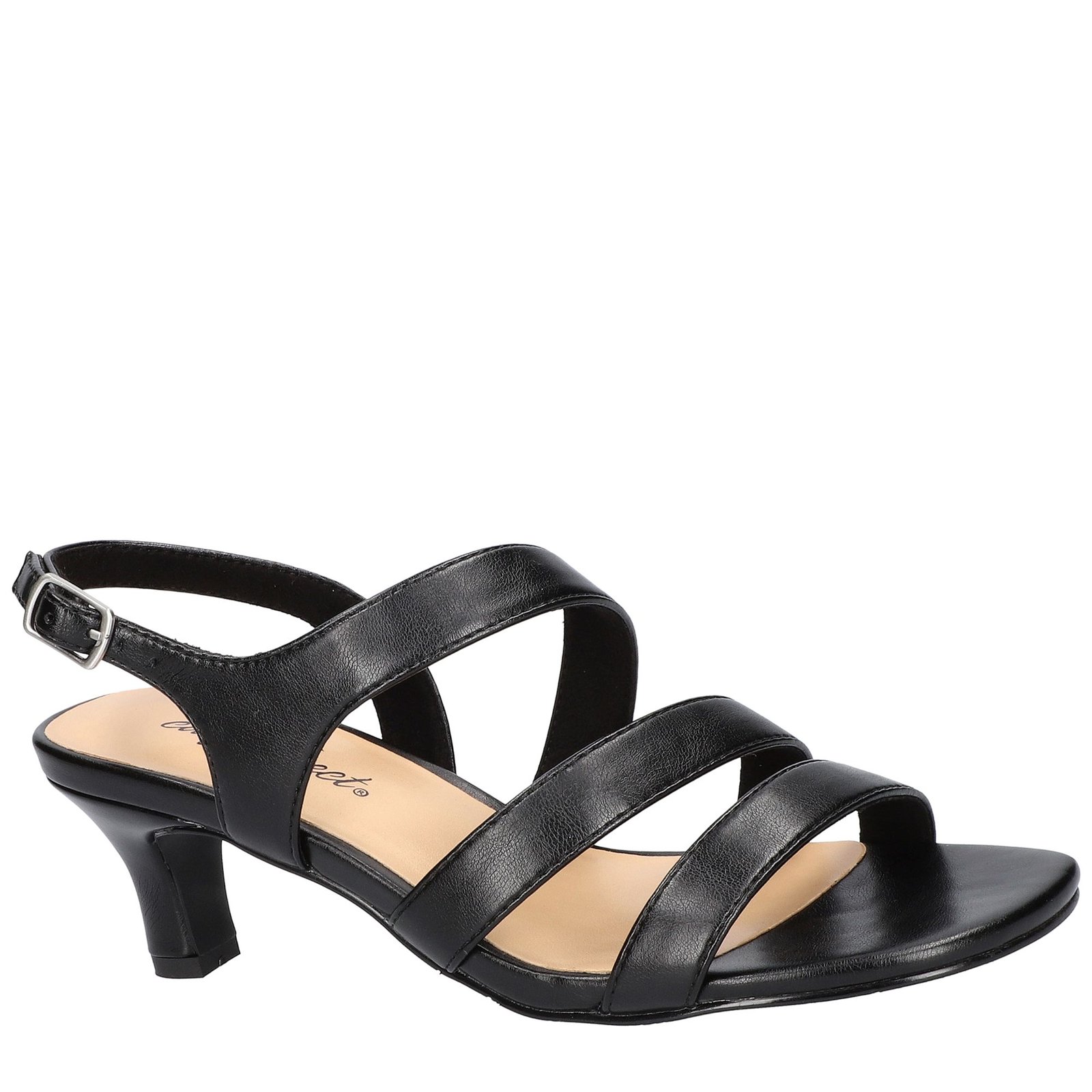 Easy Street Women's Como Heeled Sandals - Black