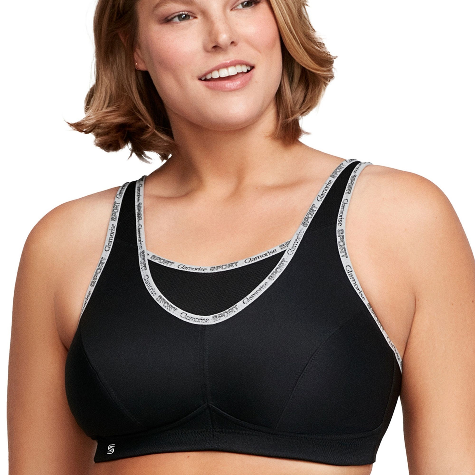 Glamorise No-Bounce Camisole Sports Bra Black Bras 36-C