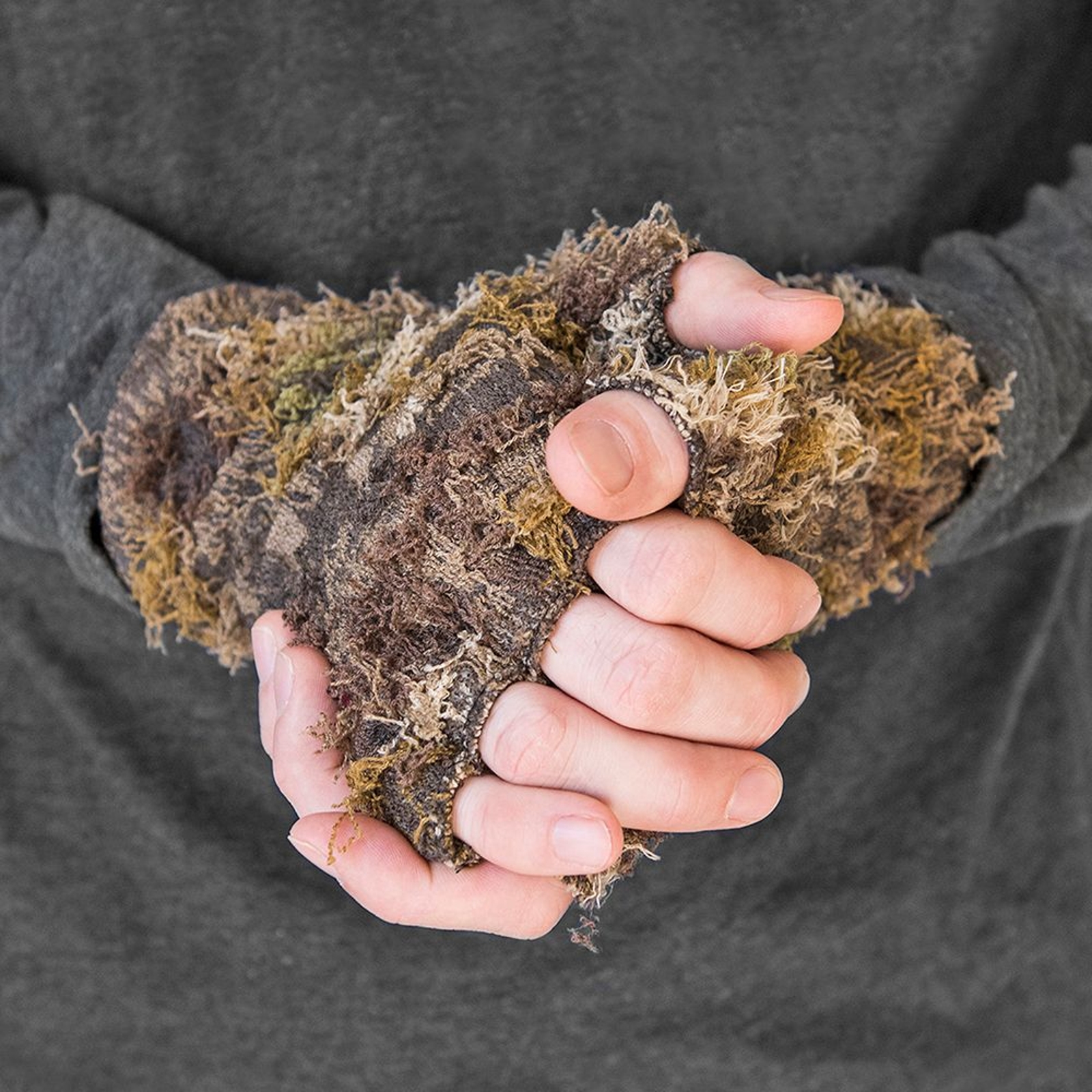 Quiet Wear Men's Fingerless Camo Grass Gloves Multi Misc Accessories One Size