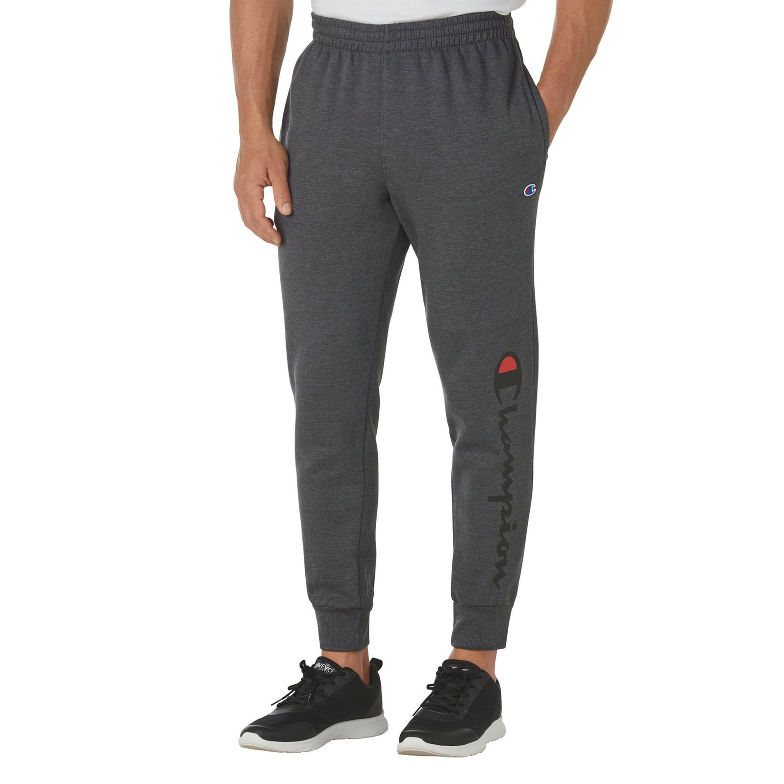 Champion Men's Powerblend Graphic Jogger Grey Pants XXL-Regular