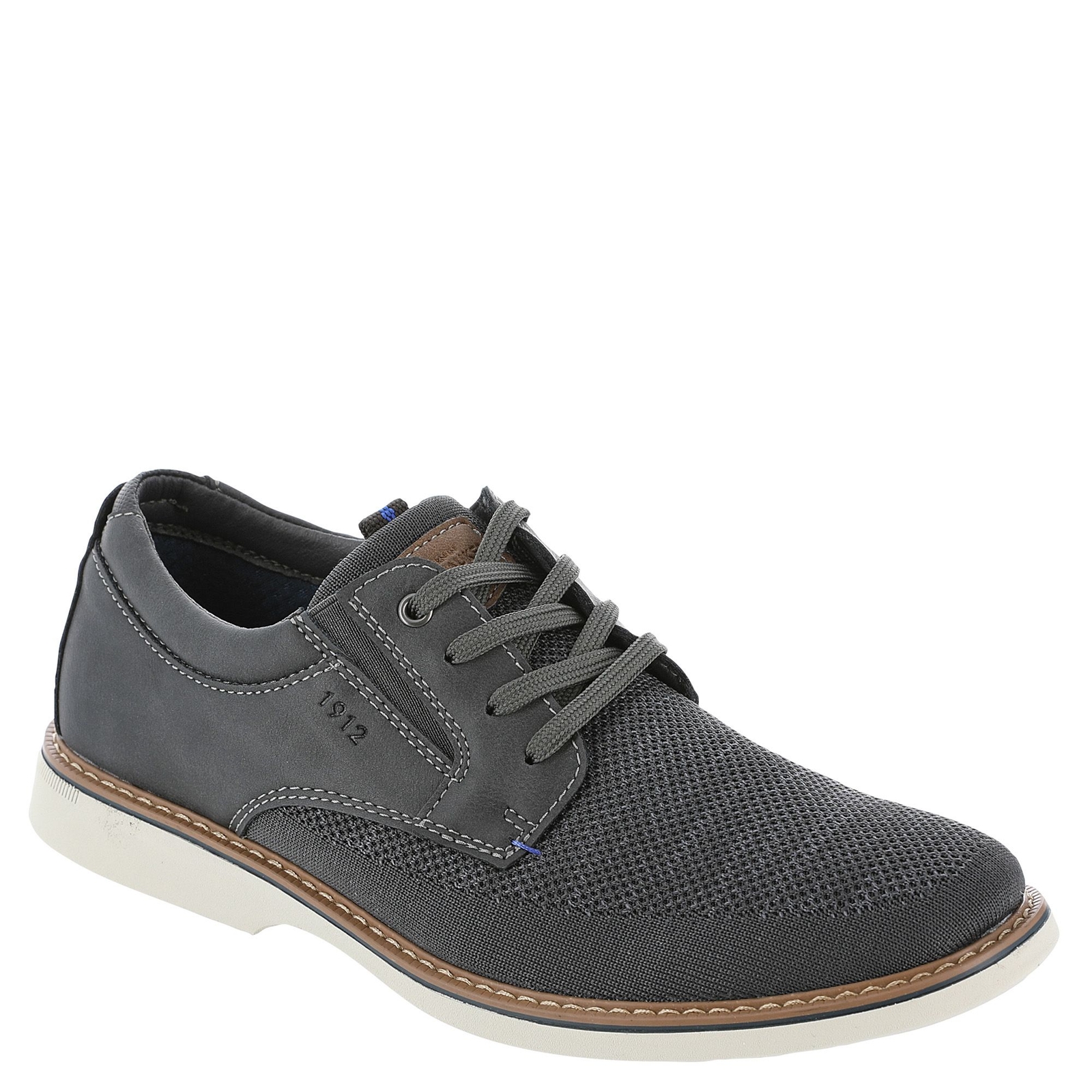 Nunn Bush Otto Knit Plain Toe Oxford Men's Grey Oxford 8.5 M