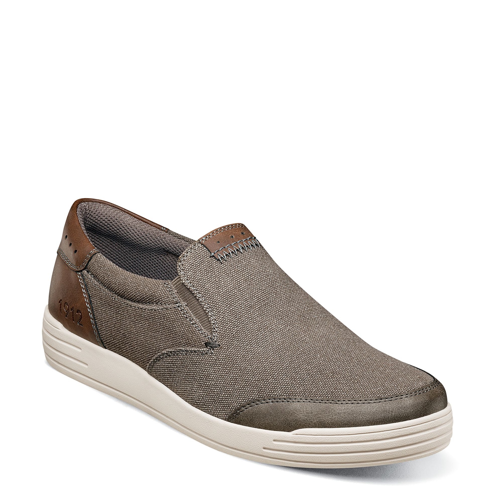 Nunn Bush Kore City Walk Canvas Moc Toe Slip-On Men's Grey Slip On 13 W
