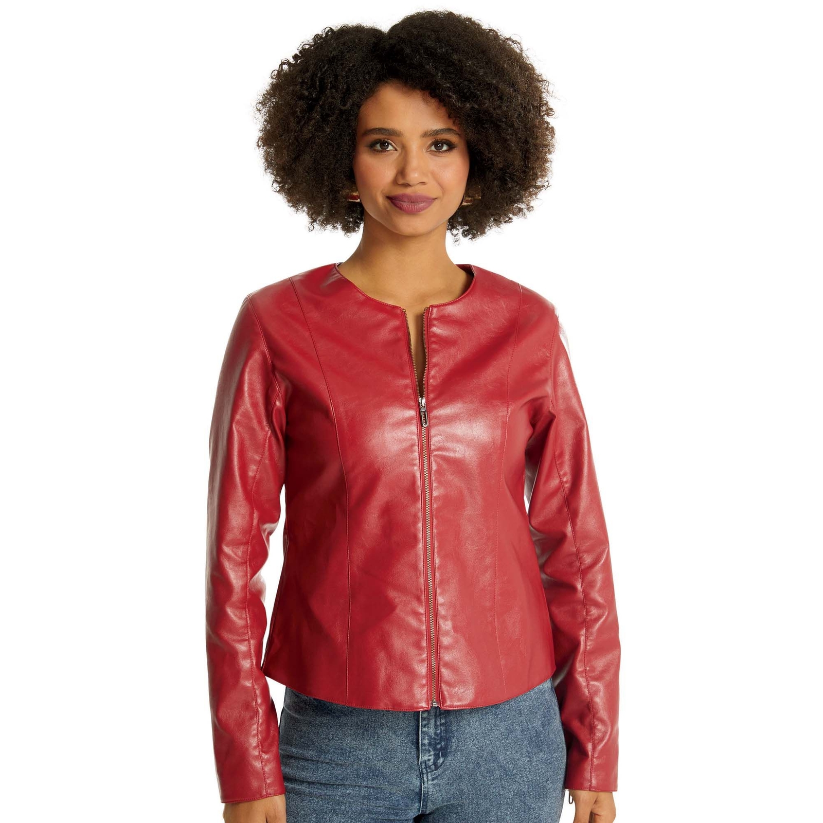 Masseys Faux Leather Tailored Jacket Red Jackets L