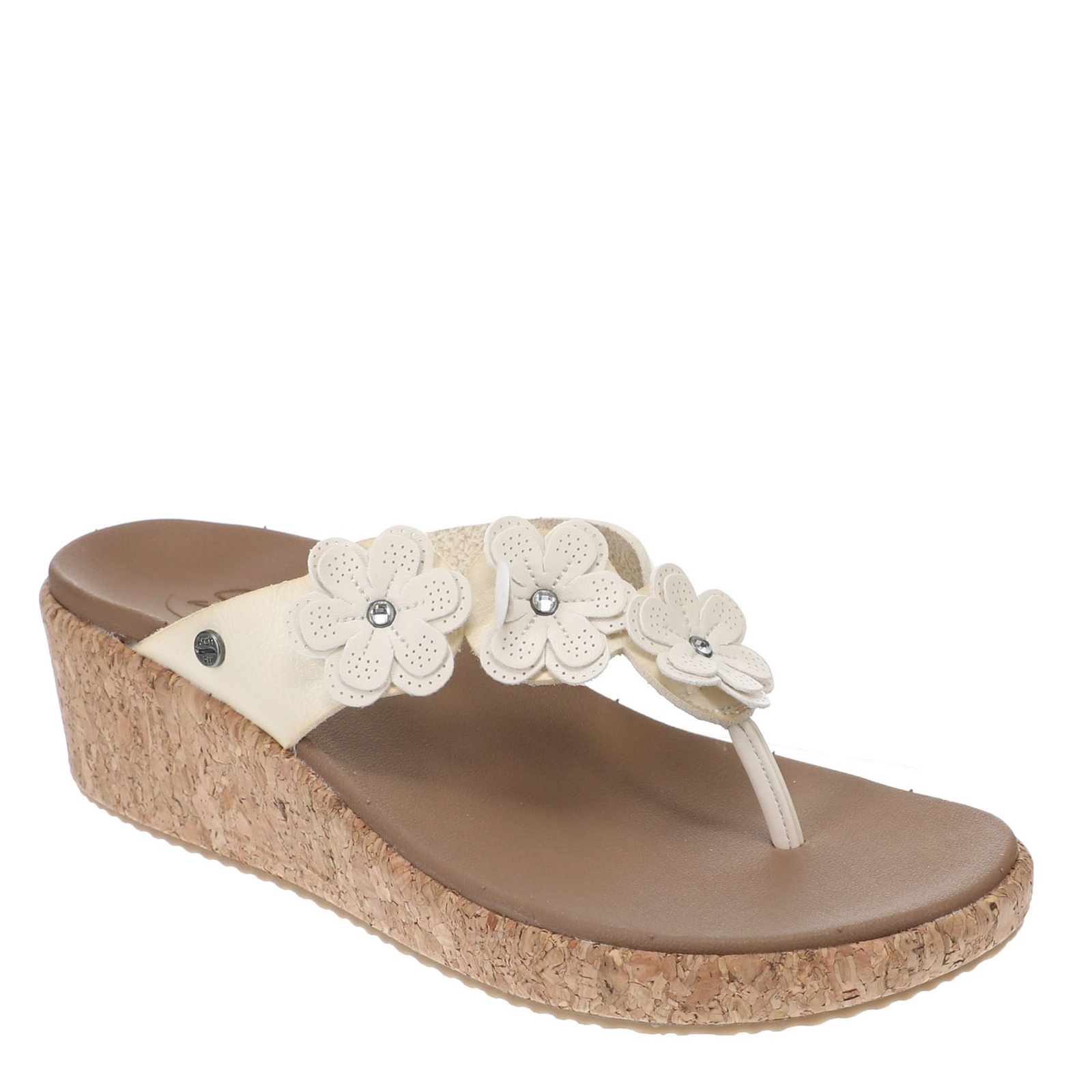 Skechers Cali Arch Fit: Beverlee-Rare Blossom Women's Bone Sandal 8.5 M