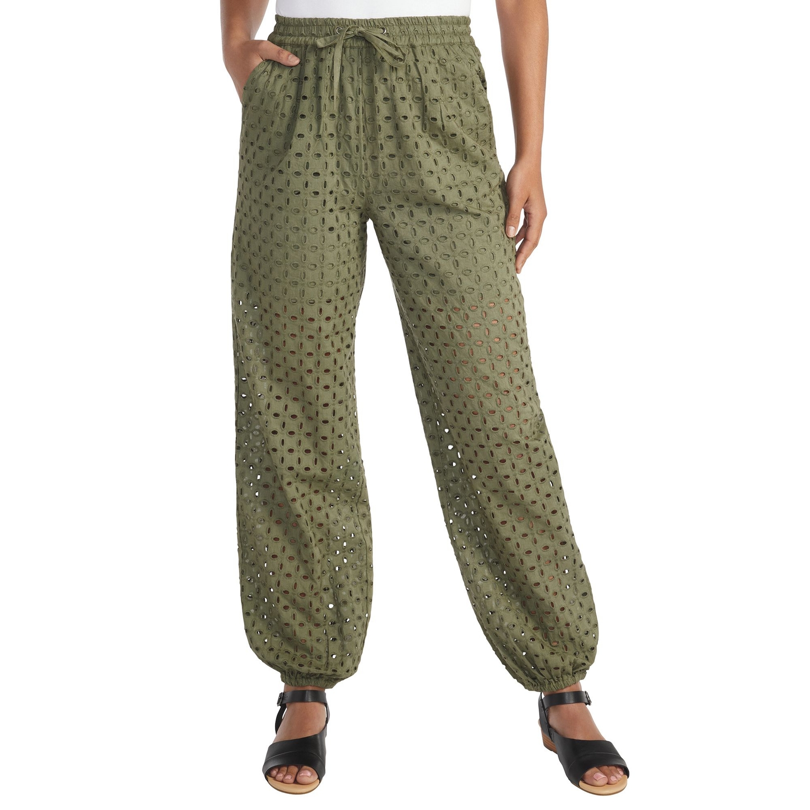 Masseys Eyelet Jogger Green Pants S-Regular