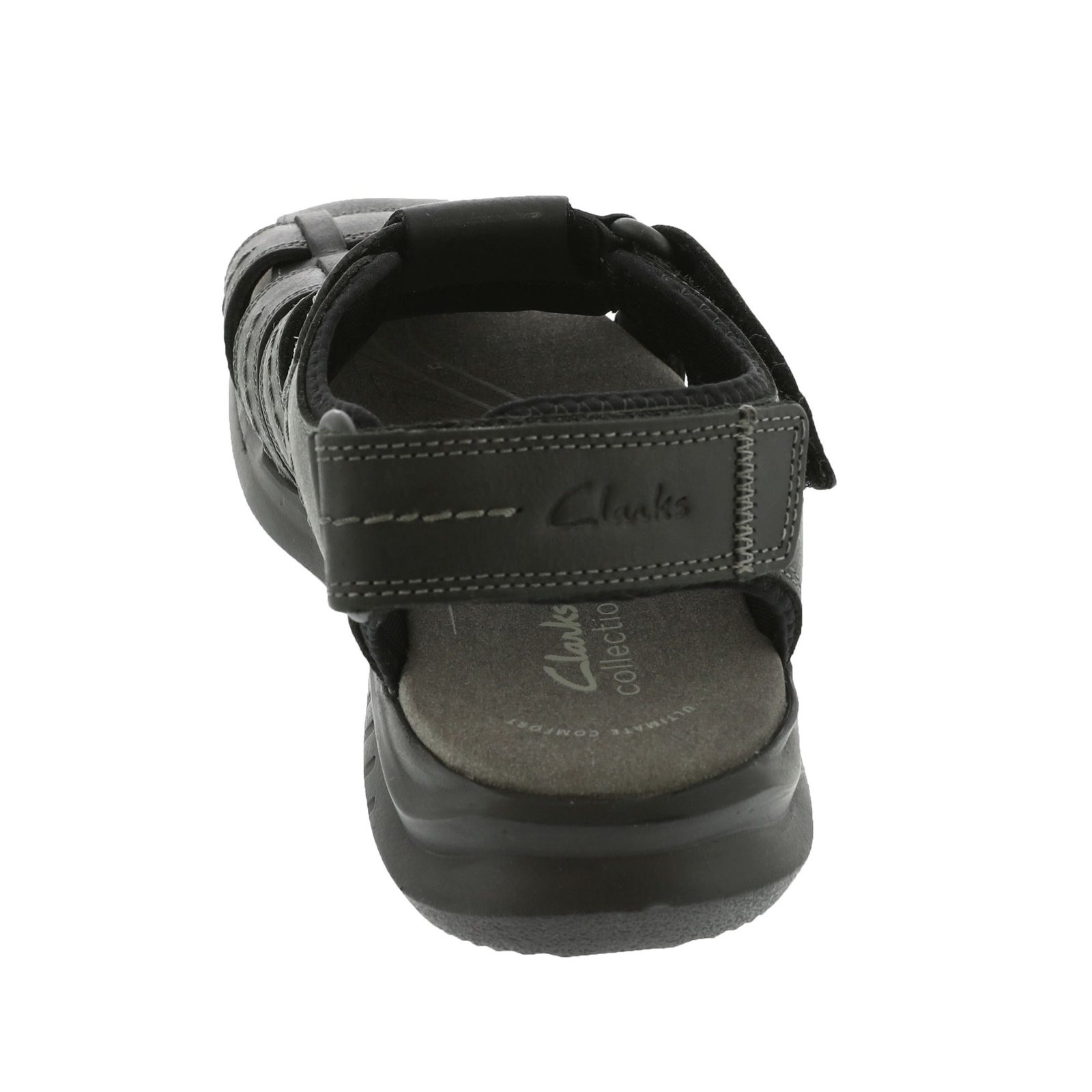 Clarks Walkford Fish Fisherman Sandals Sz 11 Black Tumbled Hook & Loop Comfort Amazon.com | Clarks Men main image 2