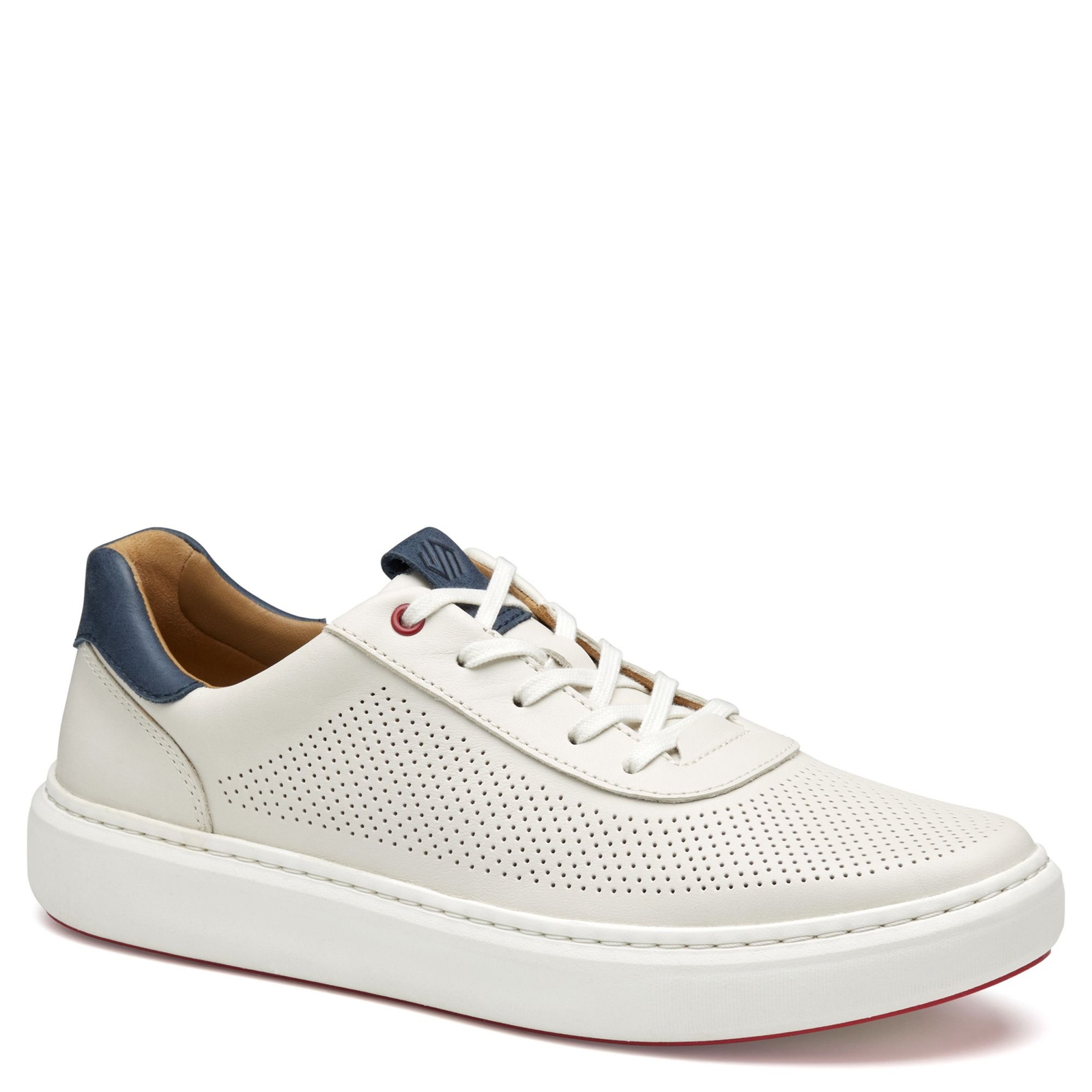 Johnston & Murphy Anders Perf U-Throat Men's White Sneaker 8 M
