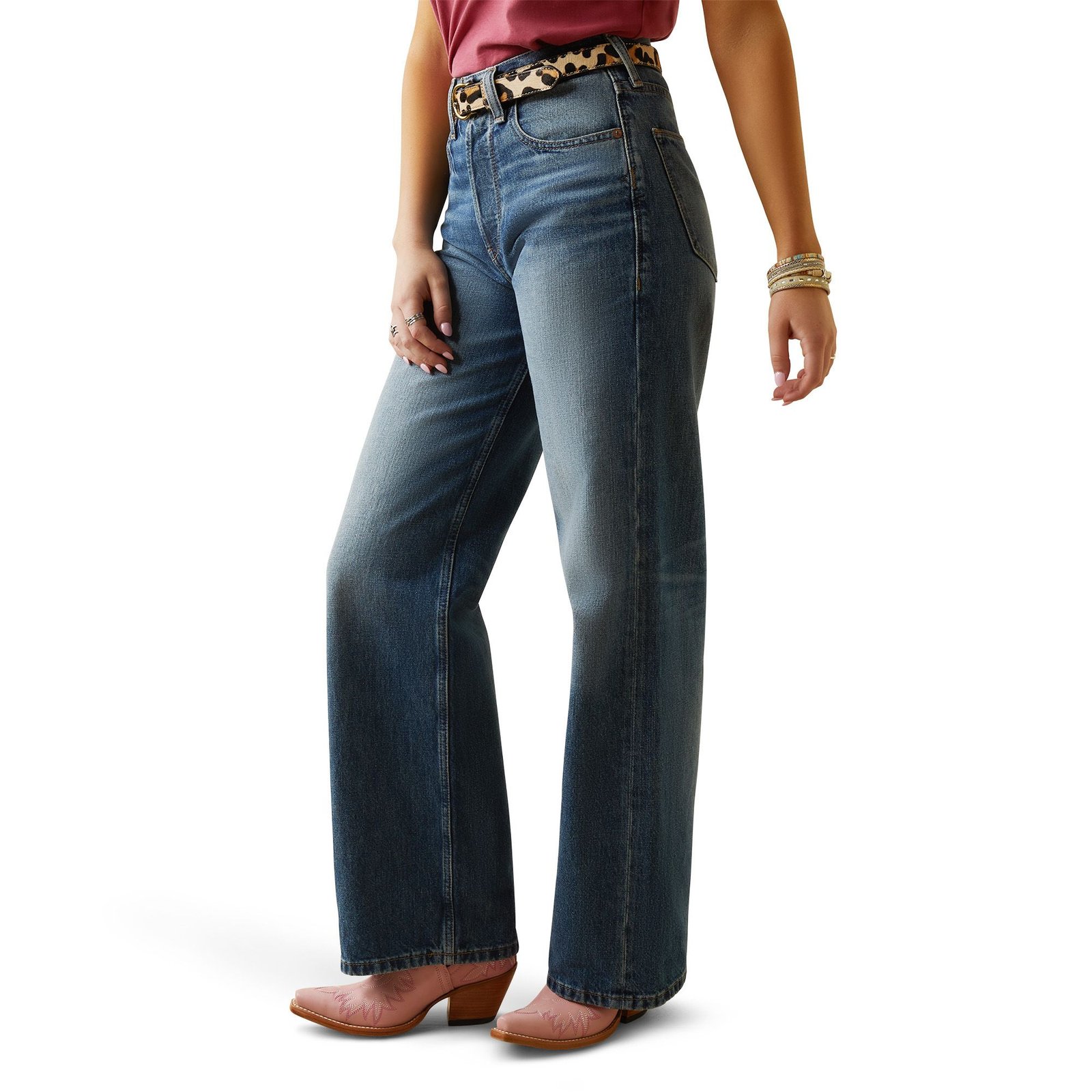 Ariat Women's Ultra High Rise Tomboy Wide Leg Jean Blue Pants