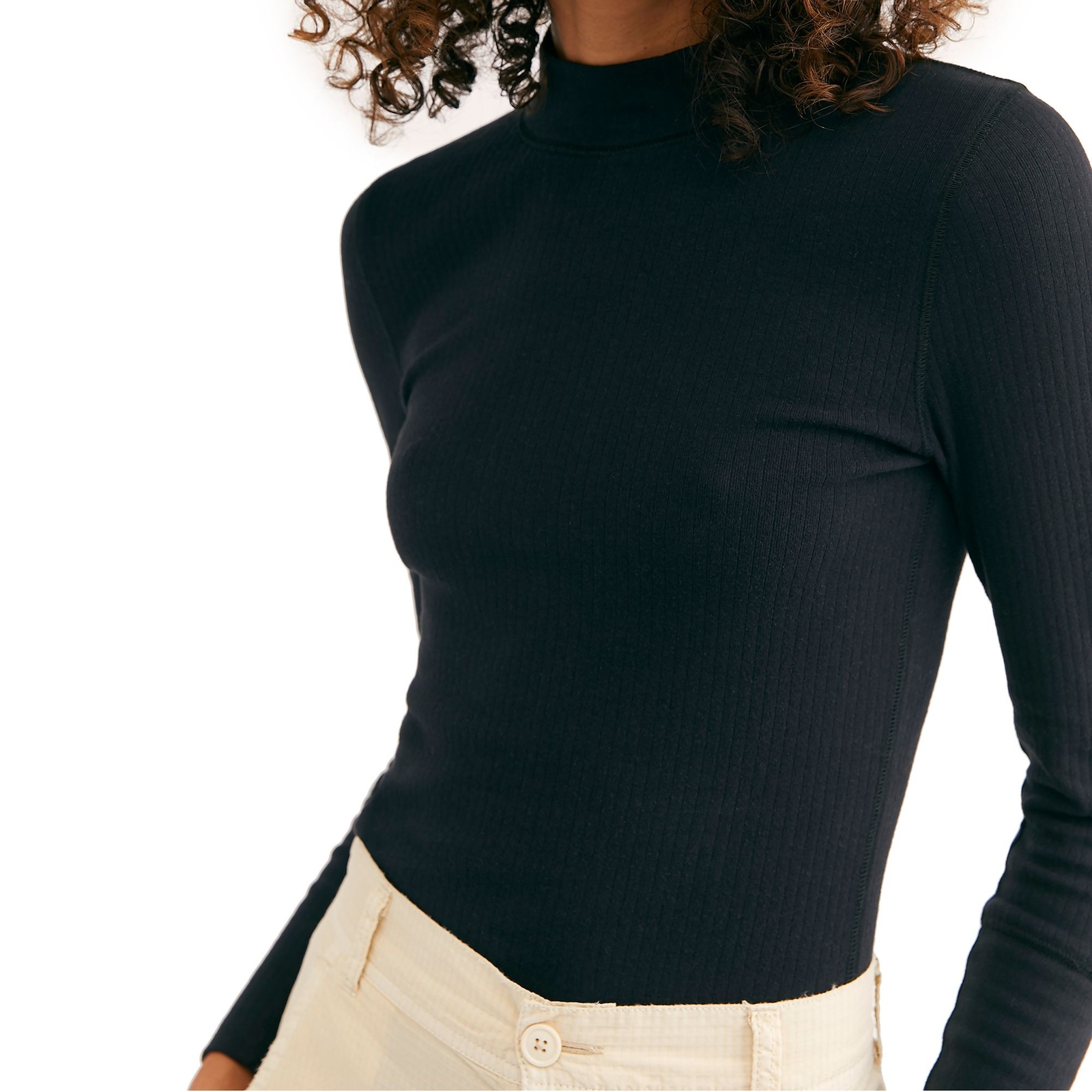 Free People Women's The Rickie Top Black Knit Tops XS