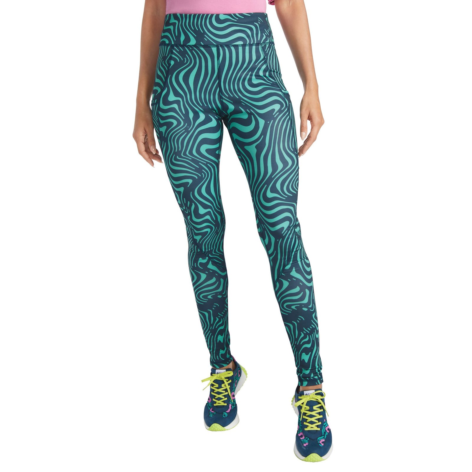 VEVO ACTIVE Women's High-Waisted Tech Legging Green Pants 2X