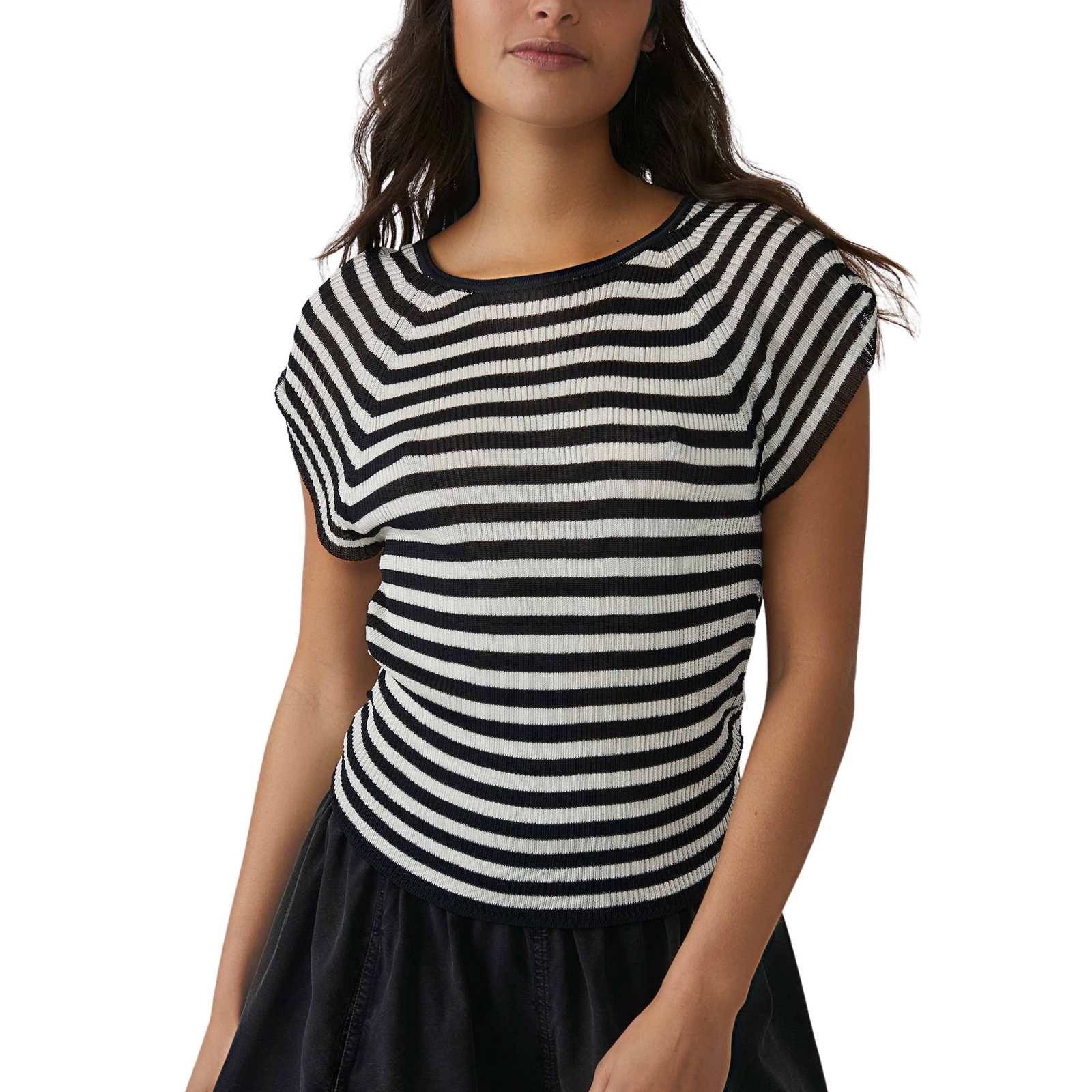 Free People Women's Slinky Baby Tee Multi Knit Tops XS