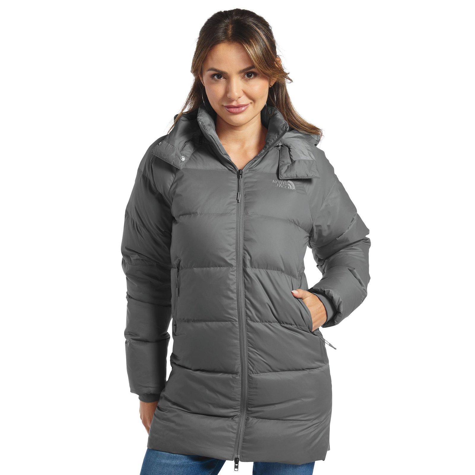 The North Face Women's Hydrenalite City Down Hooded Parka Grey Coats