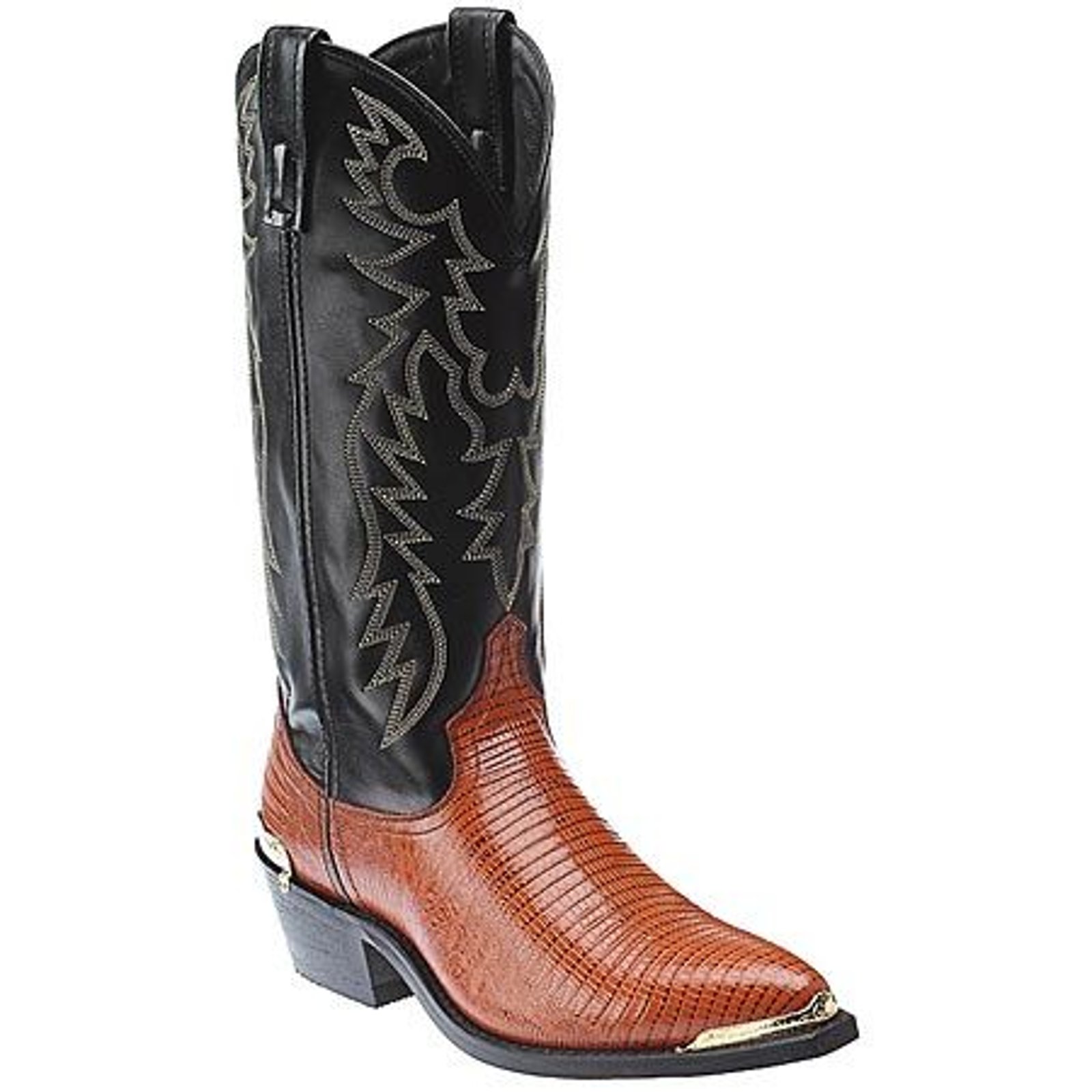 Laredo Lizard-Detailed Western Boot Men's Black Boot 9.5 D