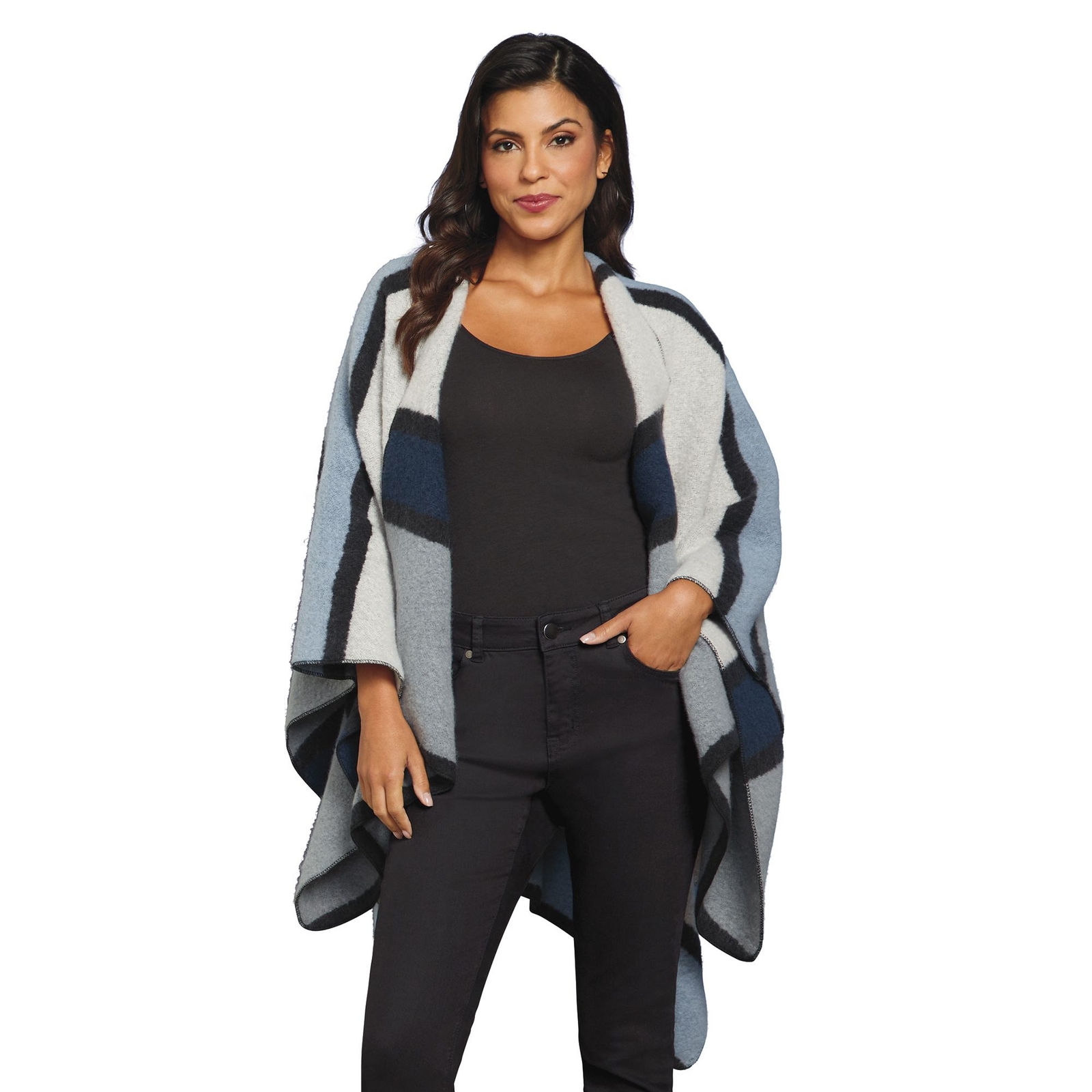 Masseys Cozy Poncho Multi Sweaters One Size Misses