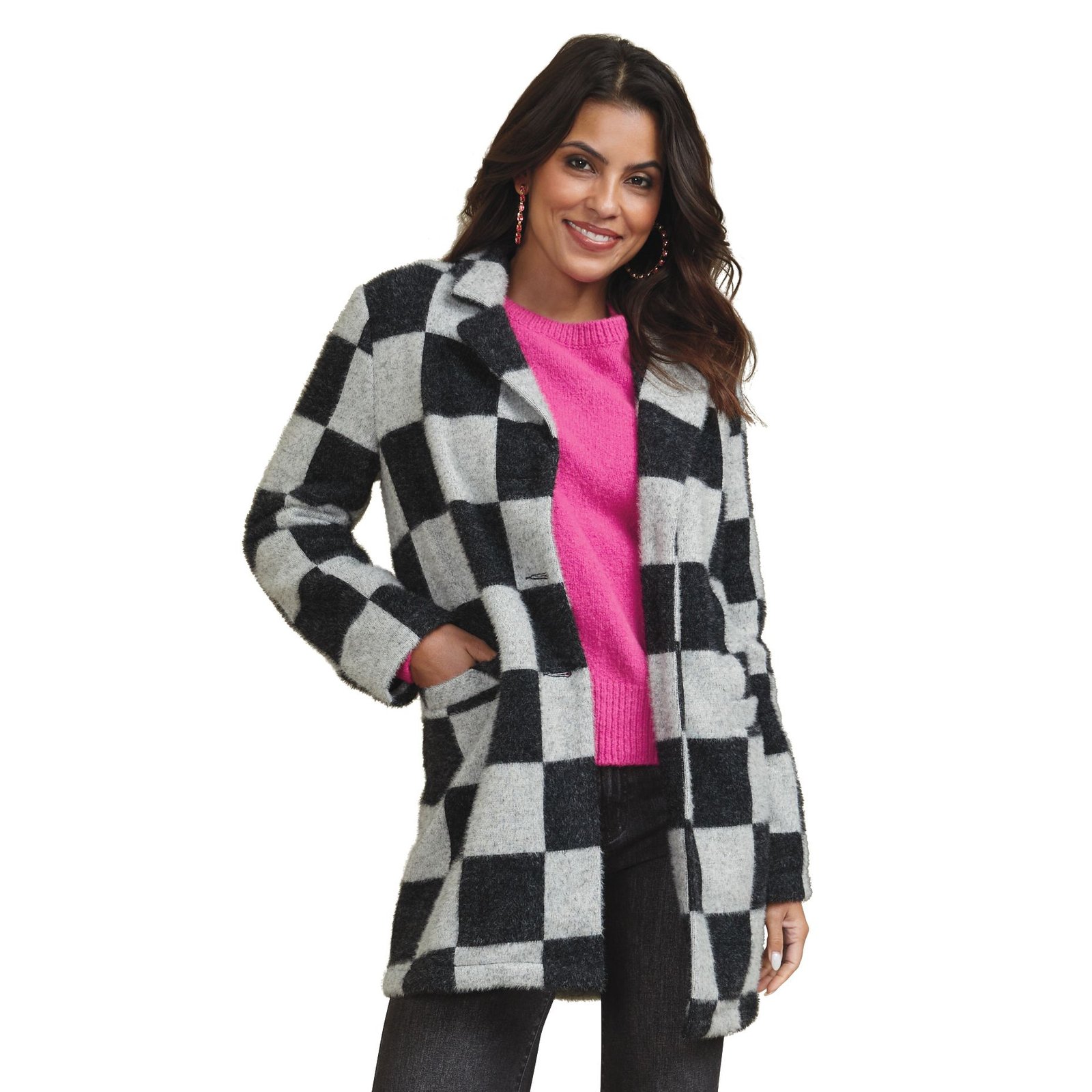 Masseys Cozy Relaxed Car Coat Black Jackets