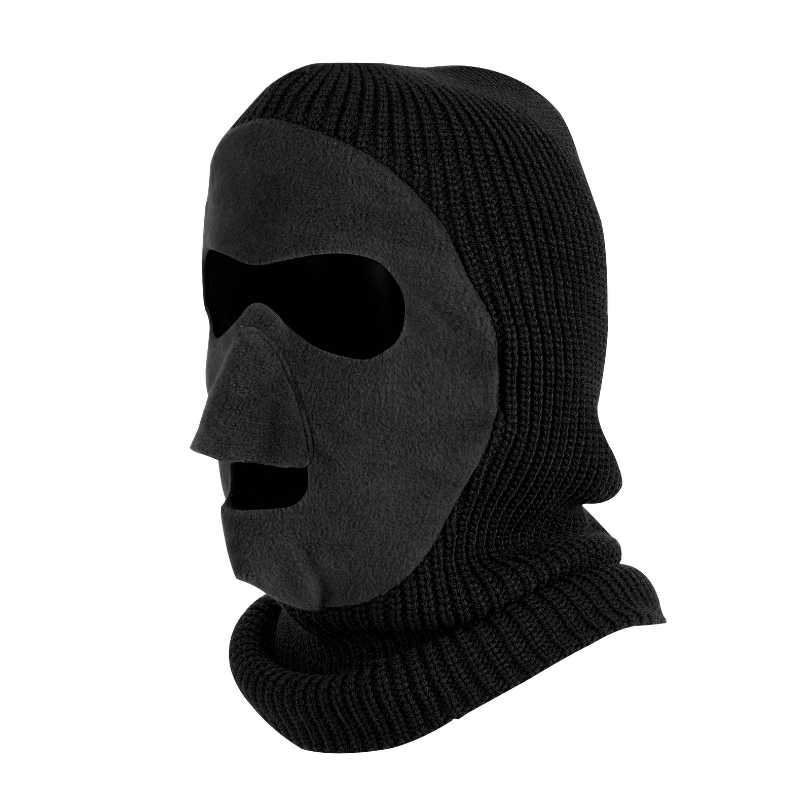 Quiet Wear Men's Knit and Fleece Patented Mask Black Hats One Size