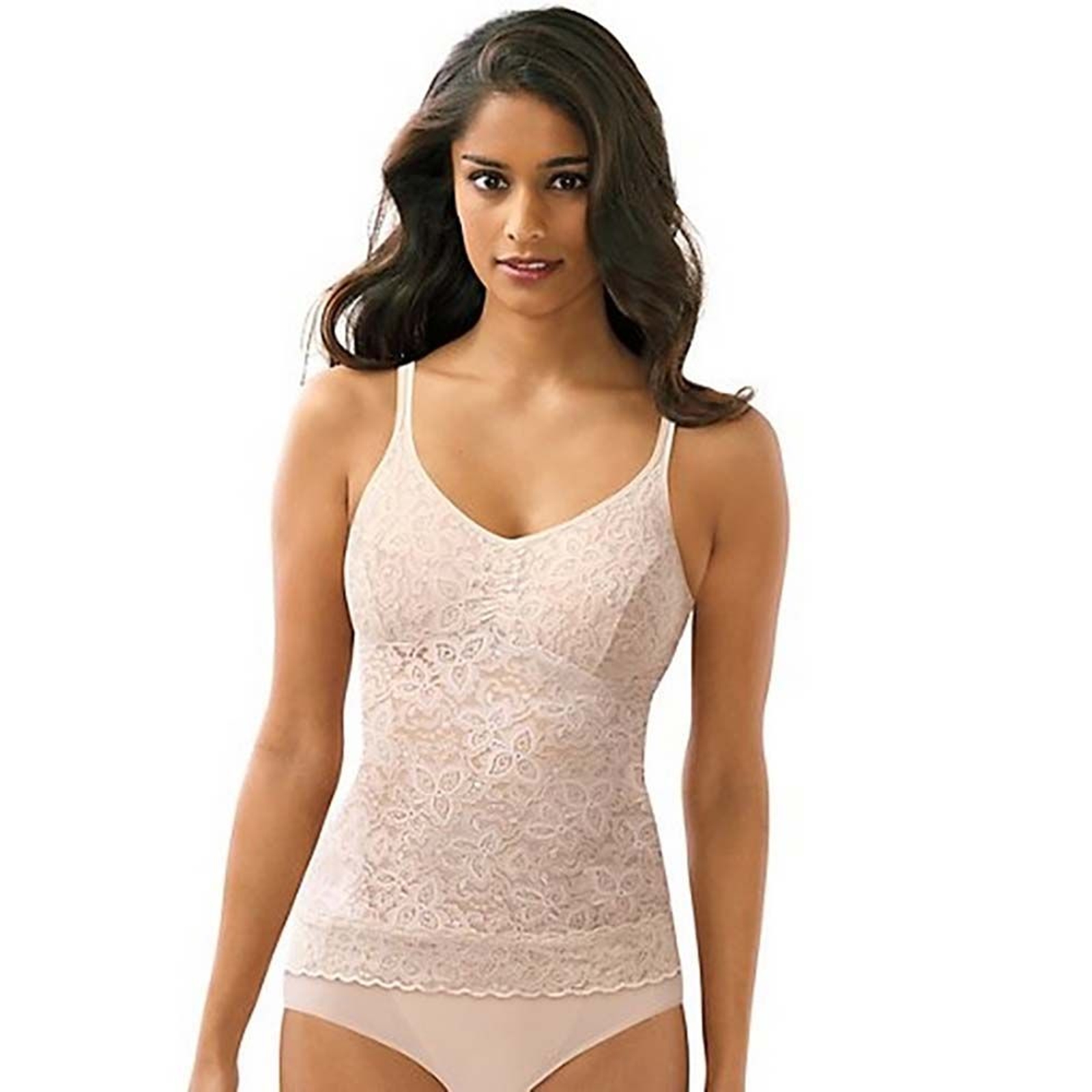 Bali Women's Lace 'N Smooth Shaping Cami Pink Underwear L