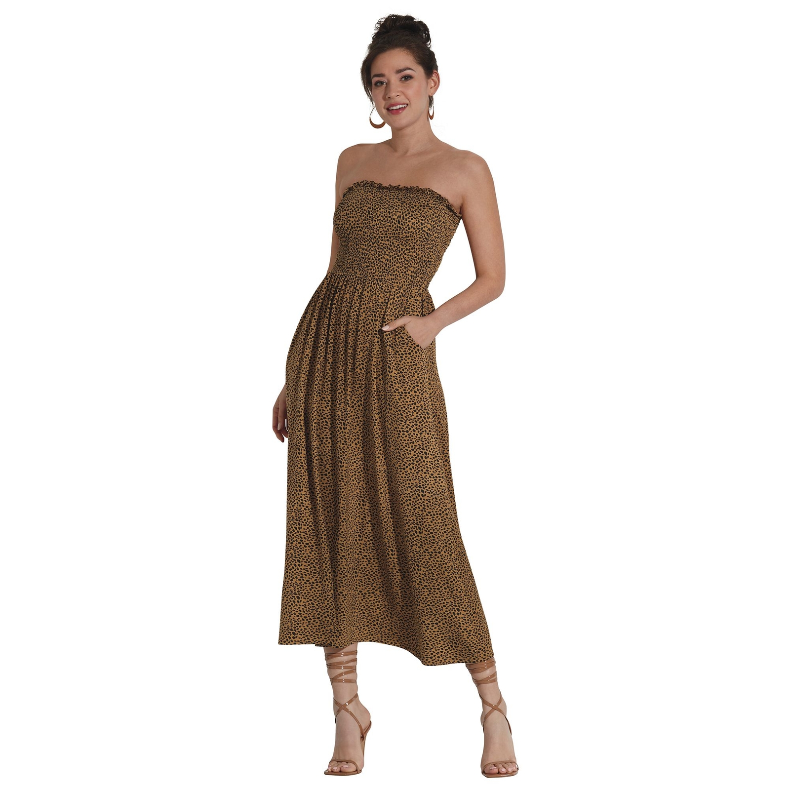 K. Jordan Strapless Smocked Knit Dress Multi Dresses 5X