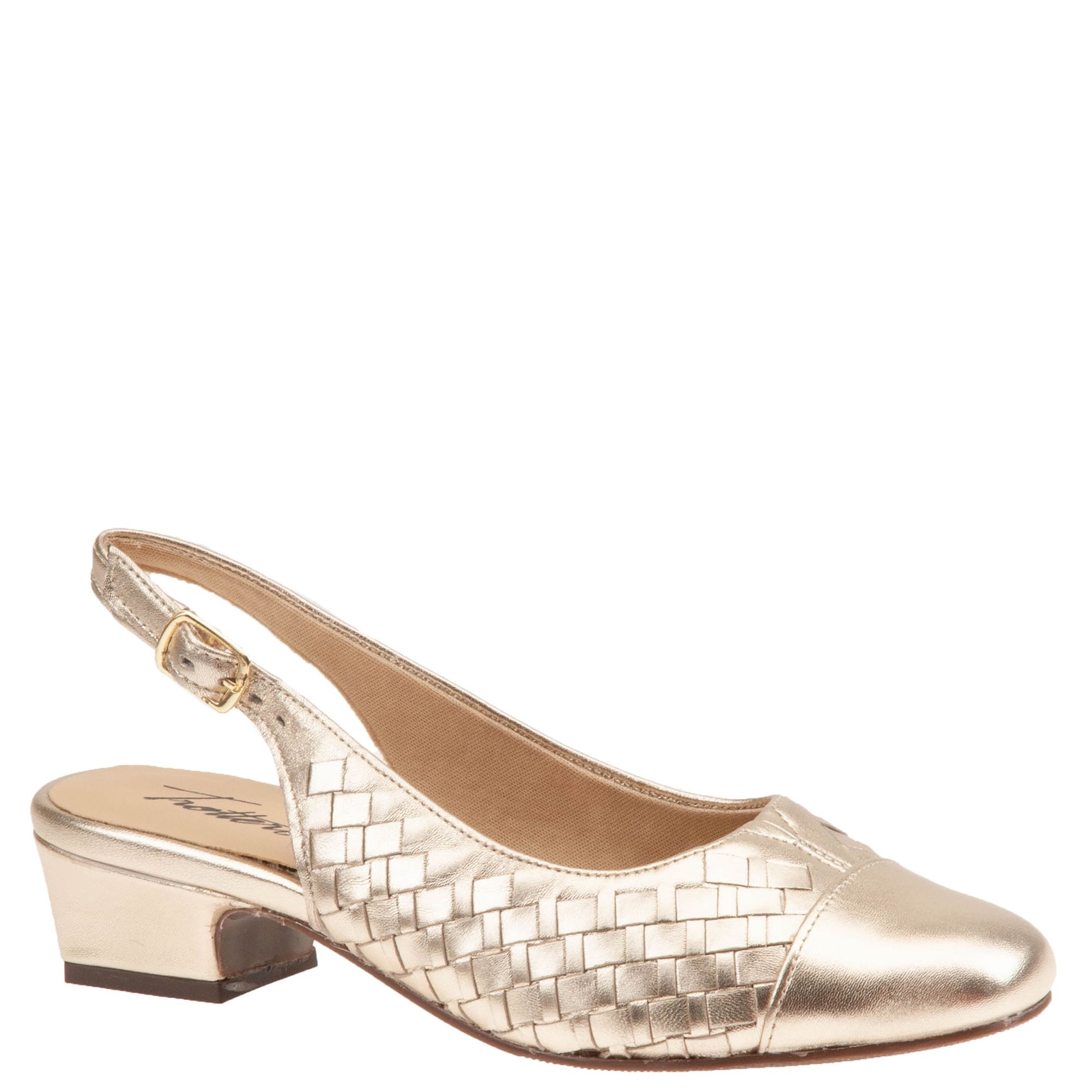 Trotters Dea Woven Women's Gold Metallic Pump 8.5 W