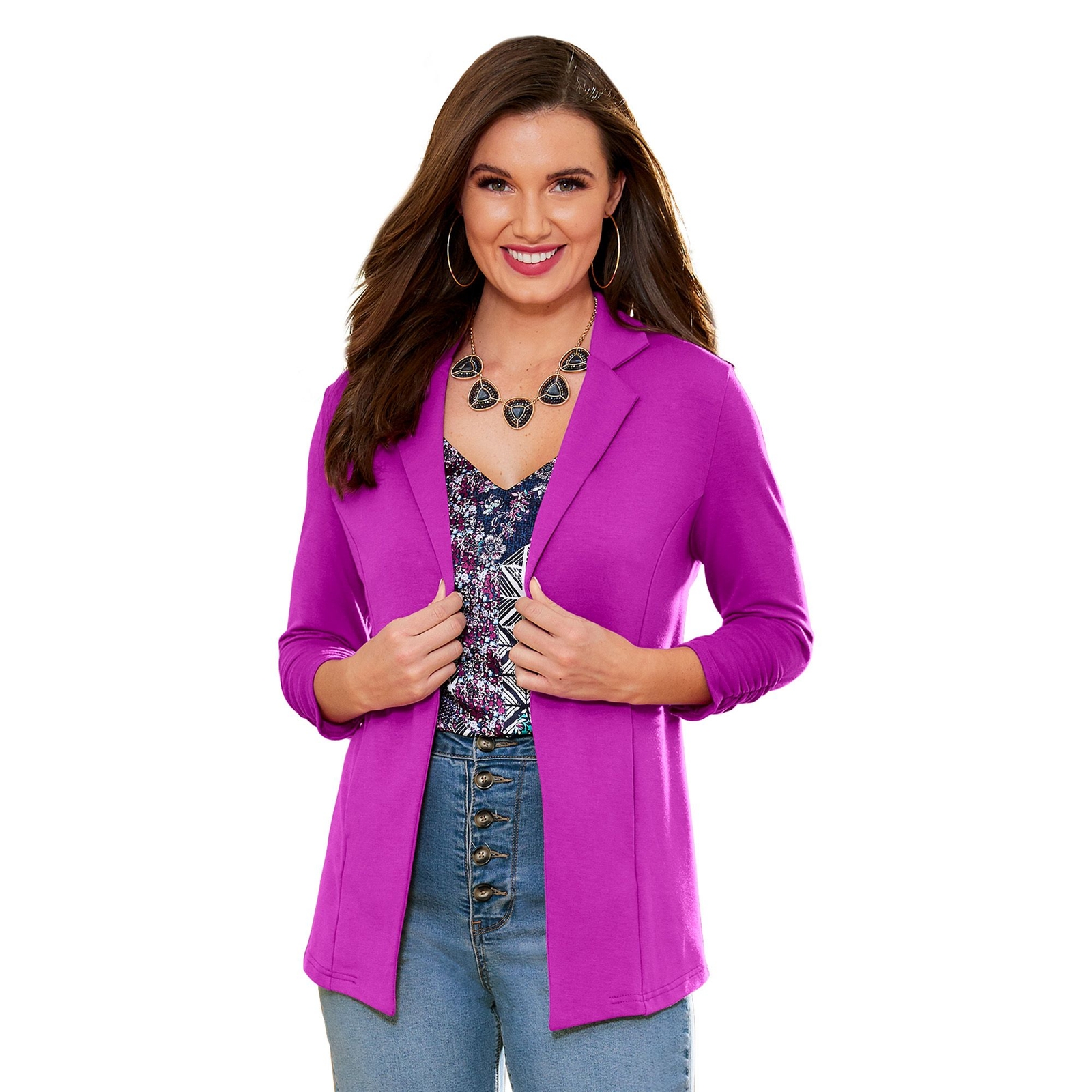 K. Jordan Comfort Knit Blazer Red Jackets M