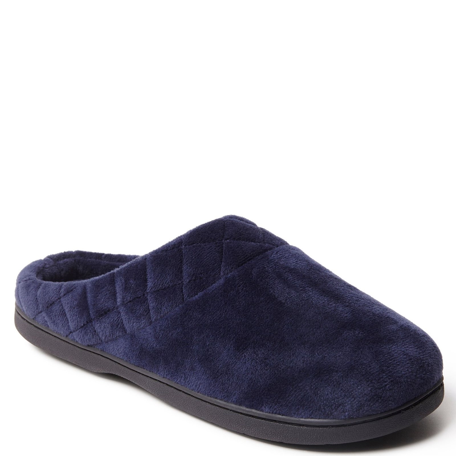 Dearfoams Darcy Velour Clog with Quilted Cuff Women's Blue Slipper L W