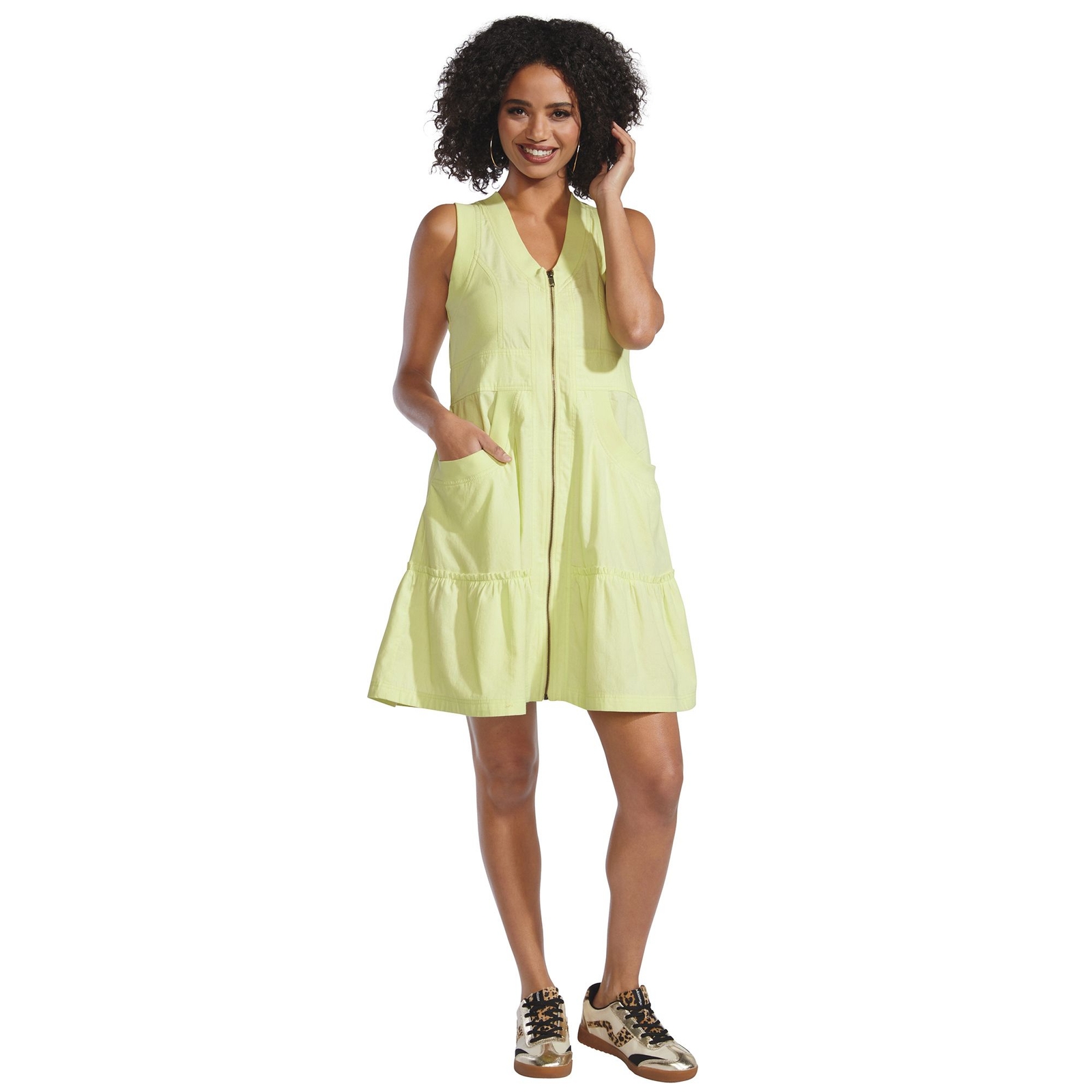 Masseys Utility Zip Front Dress Green Dresses L